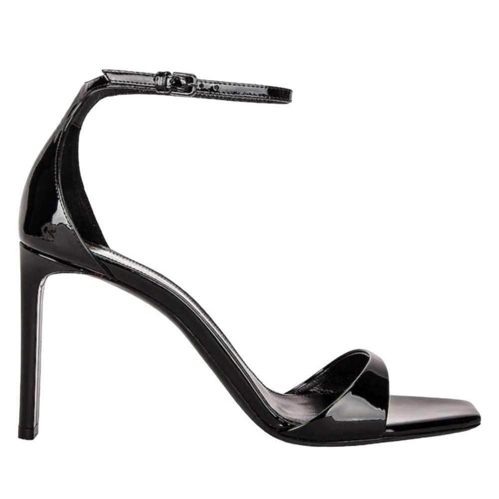 image of Saint Laurent Paris New Saint Laurent Black Patent Leather Bea Sandals Heel Shoes, Women's (Size 6)