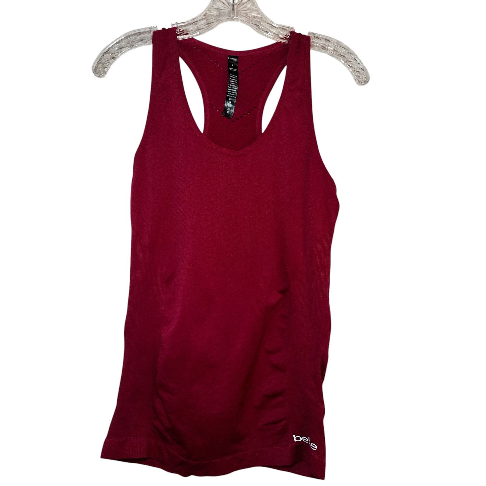 Bebe BEBE sports Womens Yoga Workout Racerback Tank Top Red Large Size L / US 10 / IT 46 - 5 Thumbnail