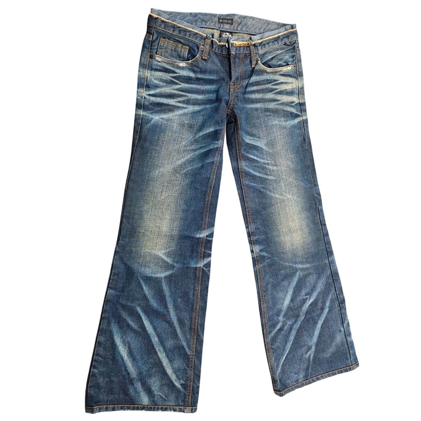 14th Addiction Vintage Japanese Brand Faded Wash Low-rise Denim Jeans Blue Size 29" - 1 Thumbnail