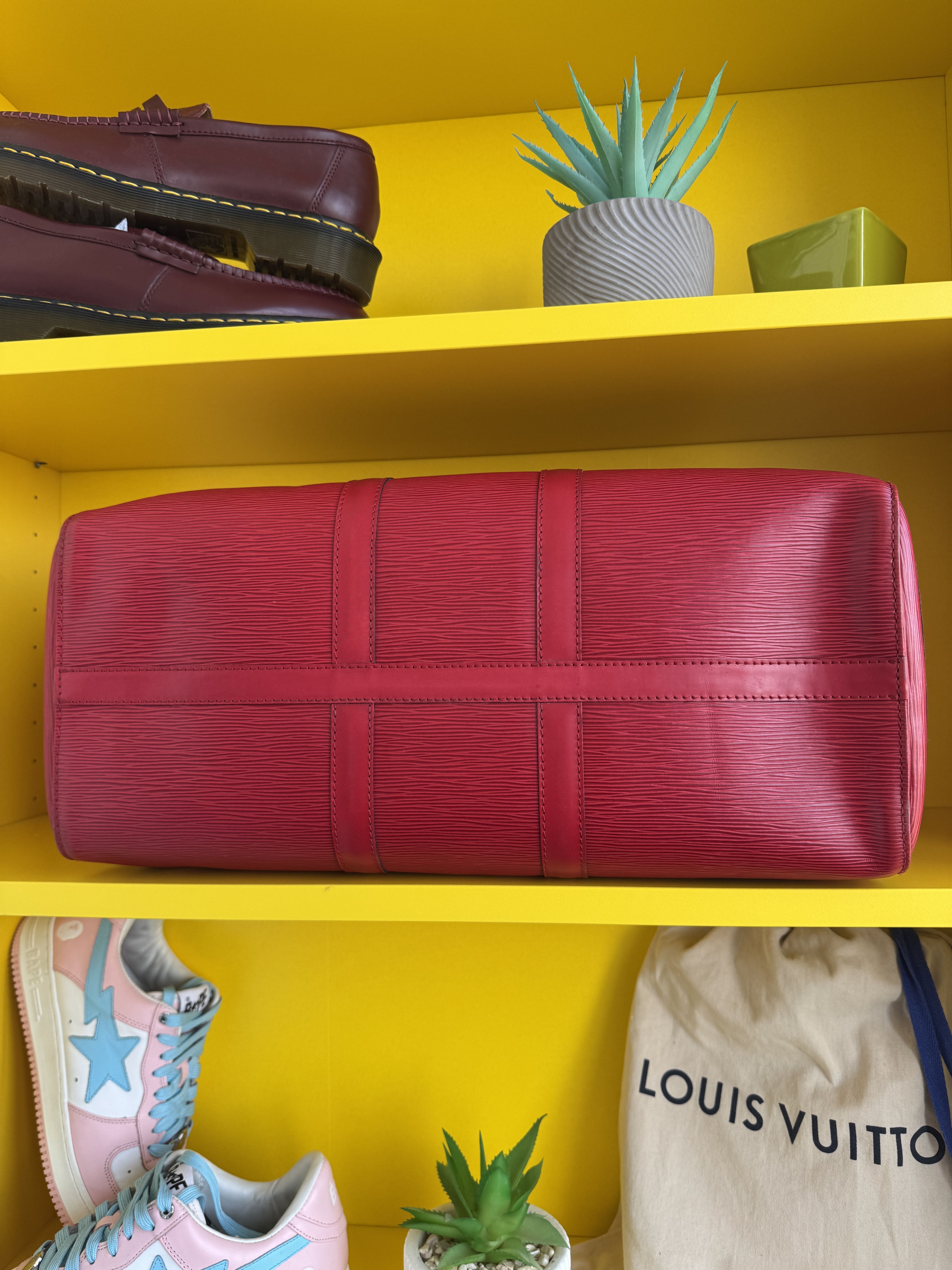 Louis Vuitton LOUIS VUITTON RED EPI LEATHER KEEPALL 45 Size 44 - 3 Thumbnail