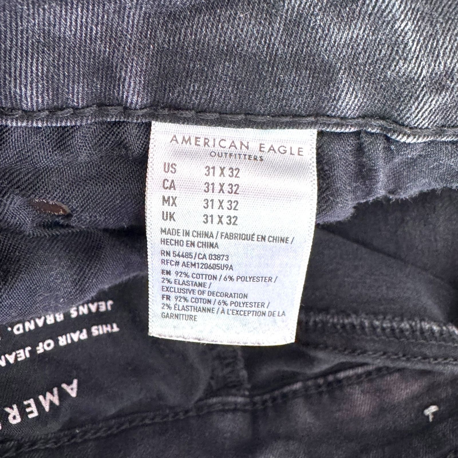 American Eagle Outfitters American Eagle Slim Straight Jeans Men's 31x32 Black Size US 31 - 12 Thumbnail