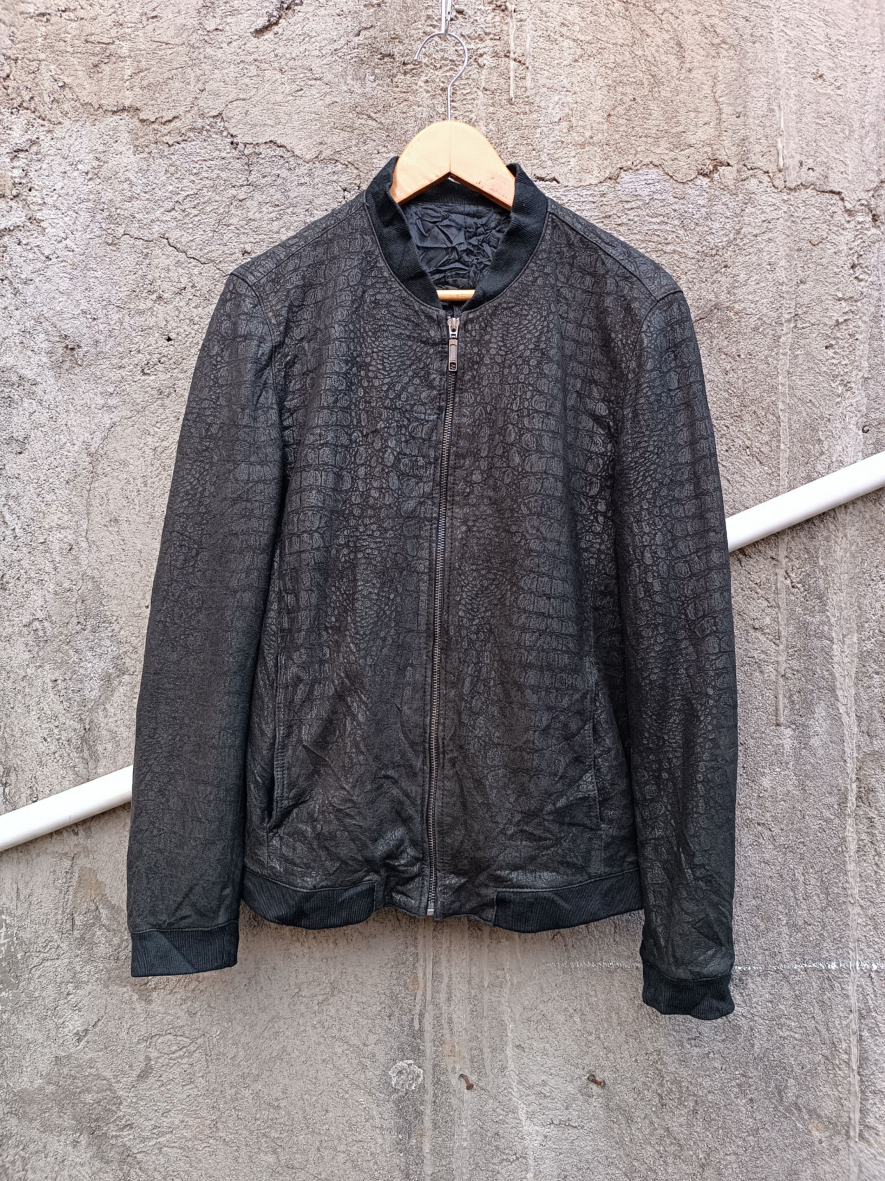 Japanese Brand Leather Jacket Crocodile Pattern Size US M / EU 48-50 / 2 - 1 Thumbnail