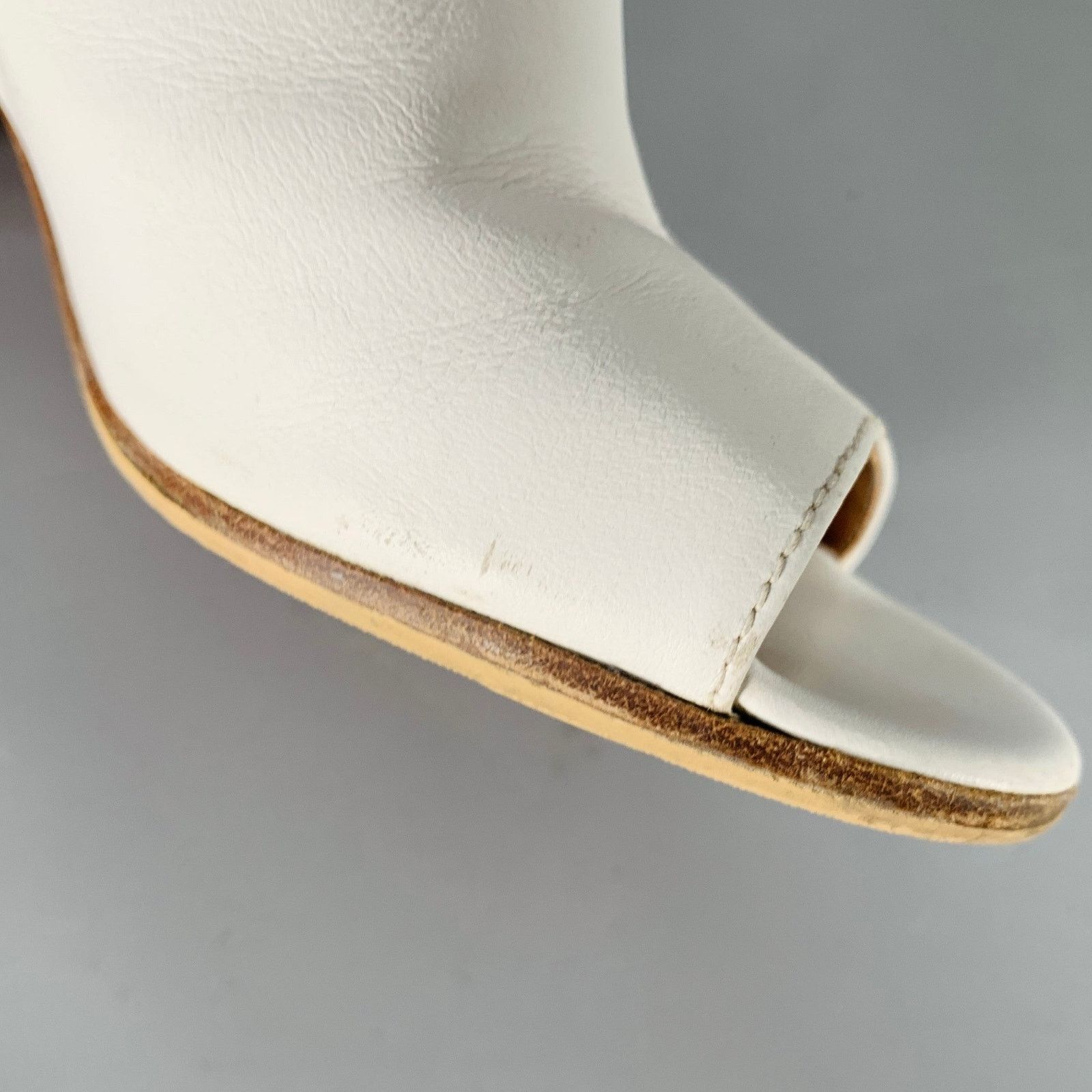 Maison Margiela MAISON MARTIN MARGIELA Size 7 White Leather Peep Toe Boots Size US 7 / IT 37 - 10 Thumbnail