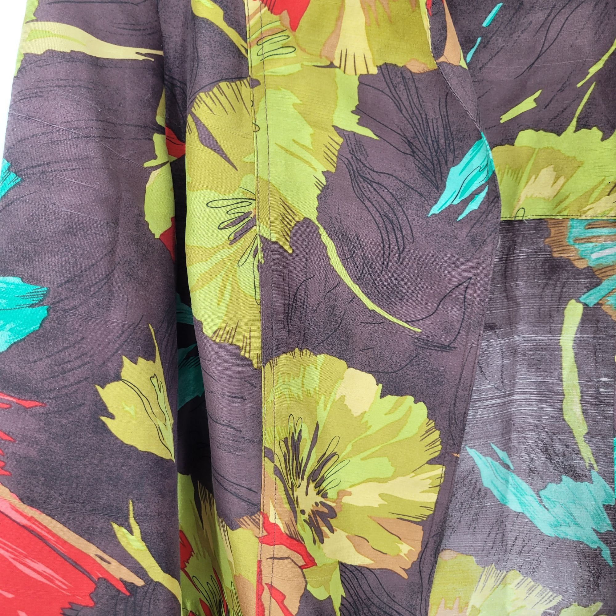 Vintage Vtg Womens Petites Silk Fall Floral Open Front Jacket Sz PL Size L / US 10 / IT 46 - 2 Thumbnail