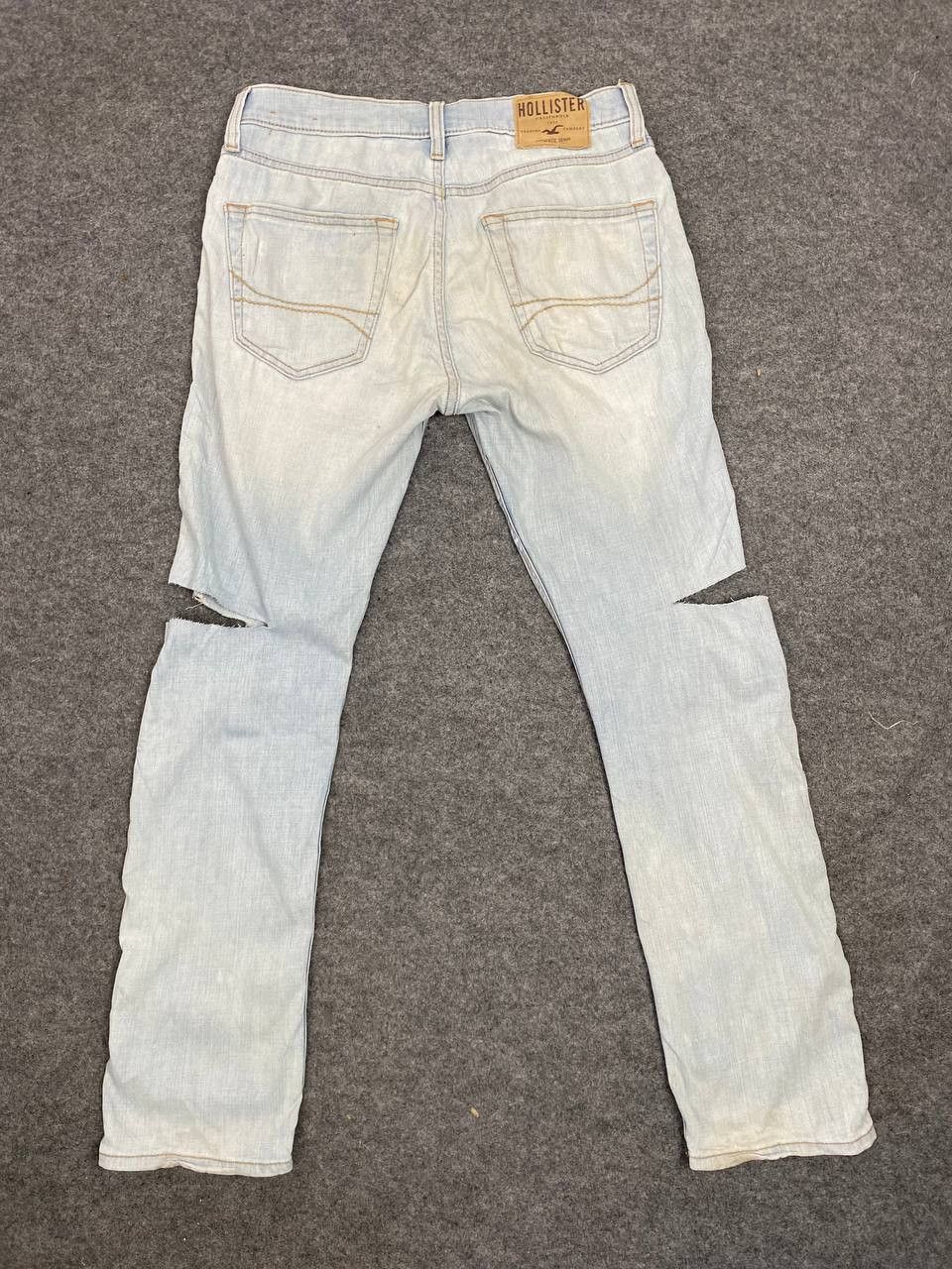 image of Distressed Denim x Hollister Skinny Jeans Distressed Damage Denim in Light Blue, Men's (Size 33)