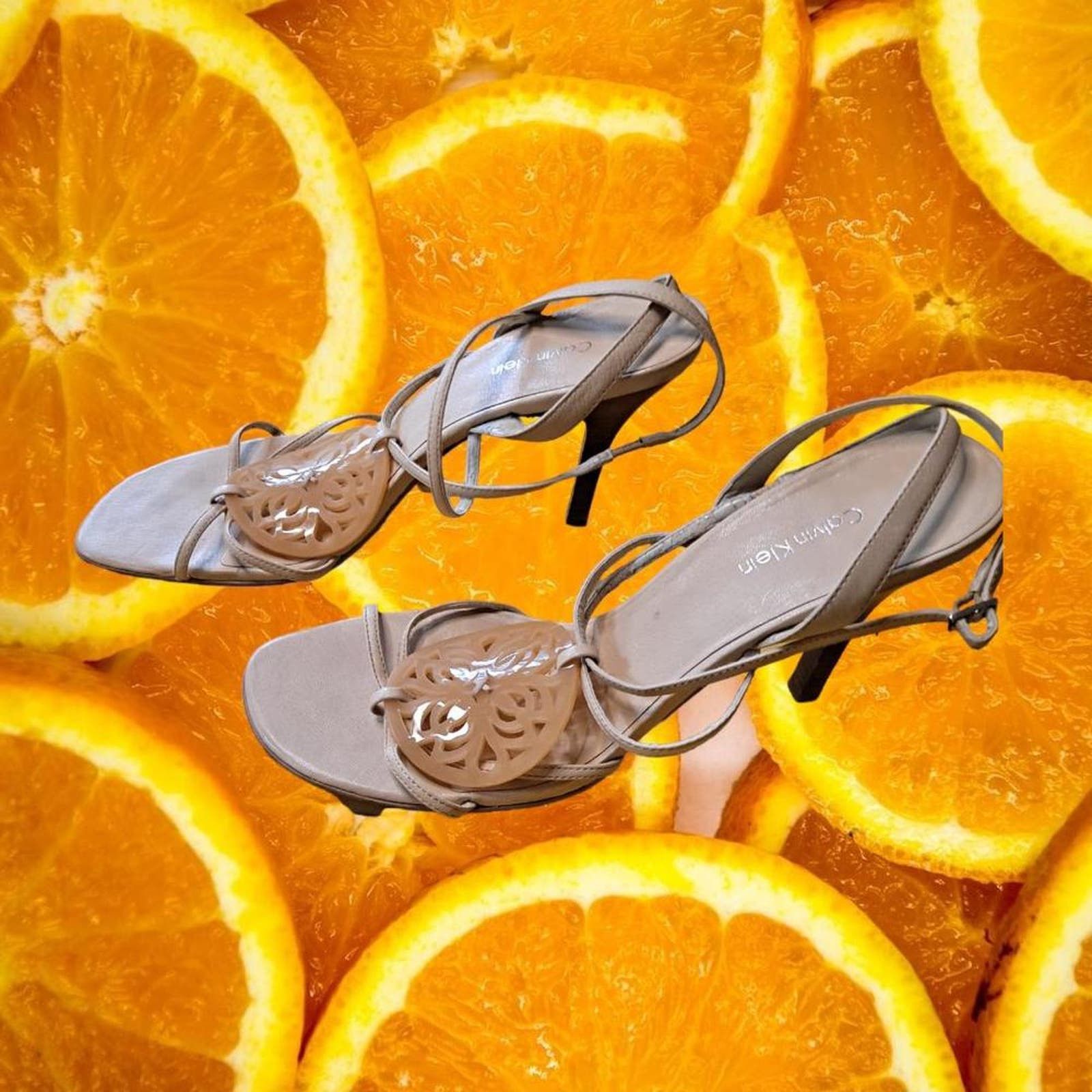 Calvin Klein Calvin Klein Becky Tan Heeled Sandals with Straps Size 10‎ Size US 10 / IT 40 - 1 Thumbnail