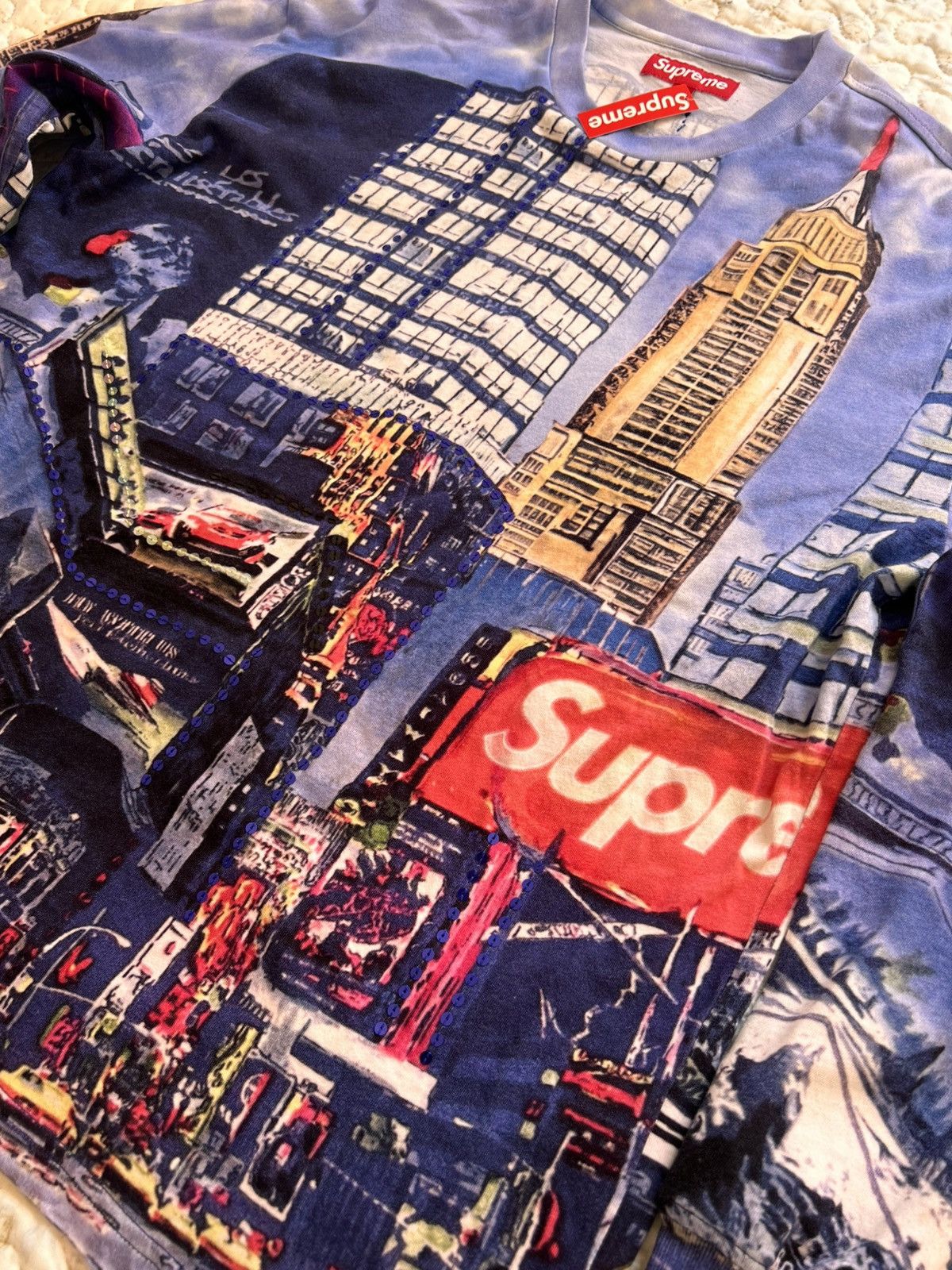 Supreme skyline day Sequin L S top long sleeve New York tee