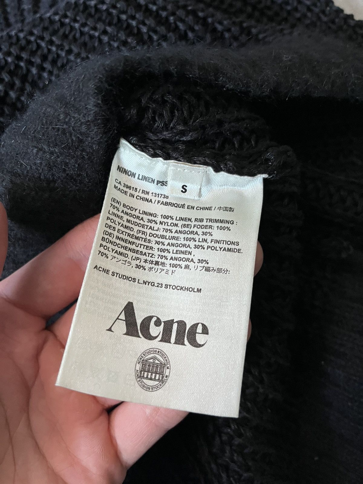 Acne Studios Acne Studios S/S 13 Ninon Linen black sweater Size US S / EU 44-46 / 1 - 9 Thumbnail