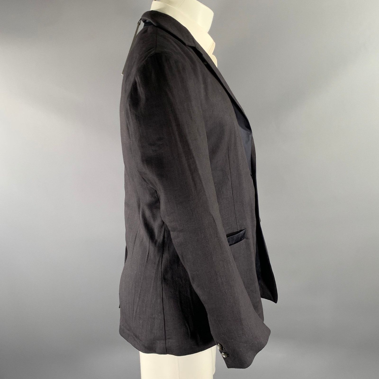 John Varvatos JOHN VARVATOS Size 40 Grey Linen Blend Sport Coat Size 40R - 3 Thumbnail