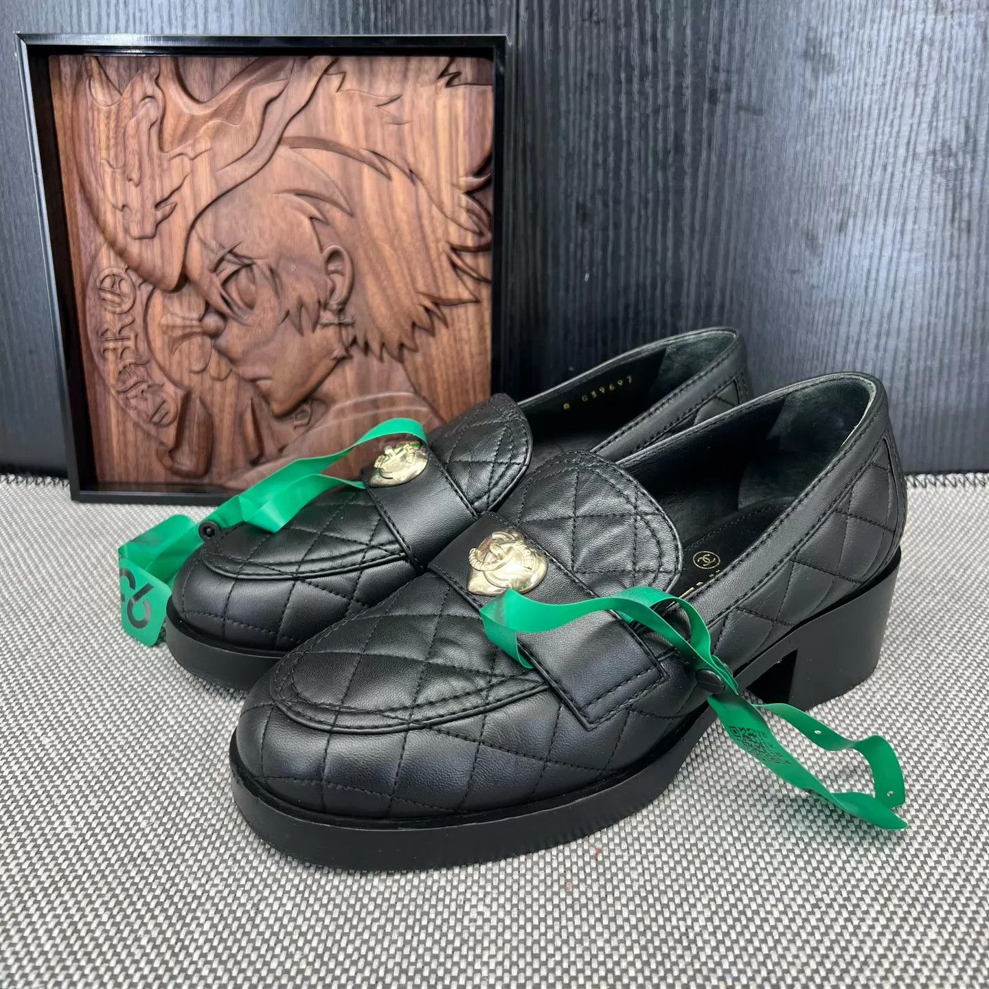 Chanel Chanel Lambskin Black & Gold 37 Near New Worn Indoors Size US 6.5 / IT 36.5 - 1 Thumbnail