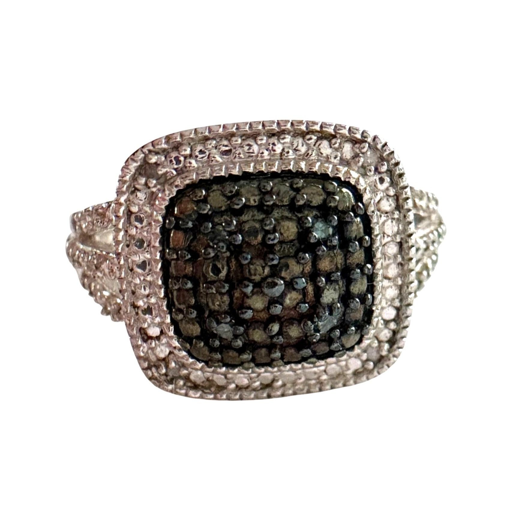Other Genuine Deep Blue Diamond Ring Size 7 - Pretty Cushion Cut D Size ONE SIZE - 10 Thumbnail