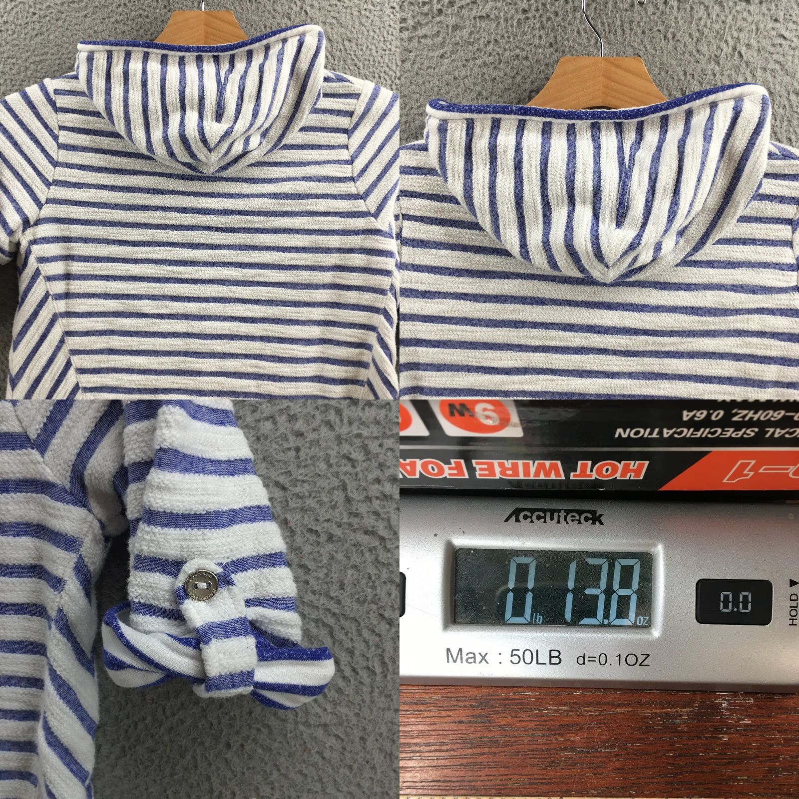 Calvin Klein Calvin Klein Sweater Womens M Blue Striped Hooded 3/4 Sleeve Pullover Casual Size M / US 6-8 / IT 42-44 - 8 Thumbnail