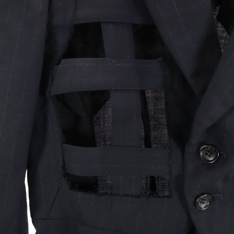 Comme des Garcons Comme Des Garcons Black Retro Cutout Stripe Design Suit Size S / US 4 / IT 40 - 5 Thumbnail