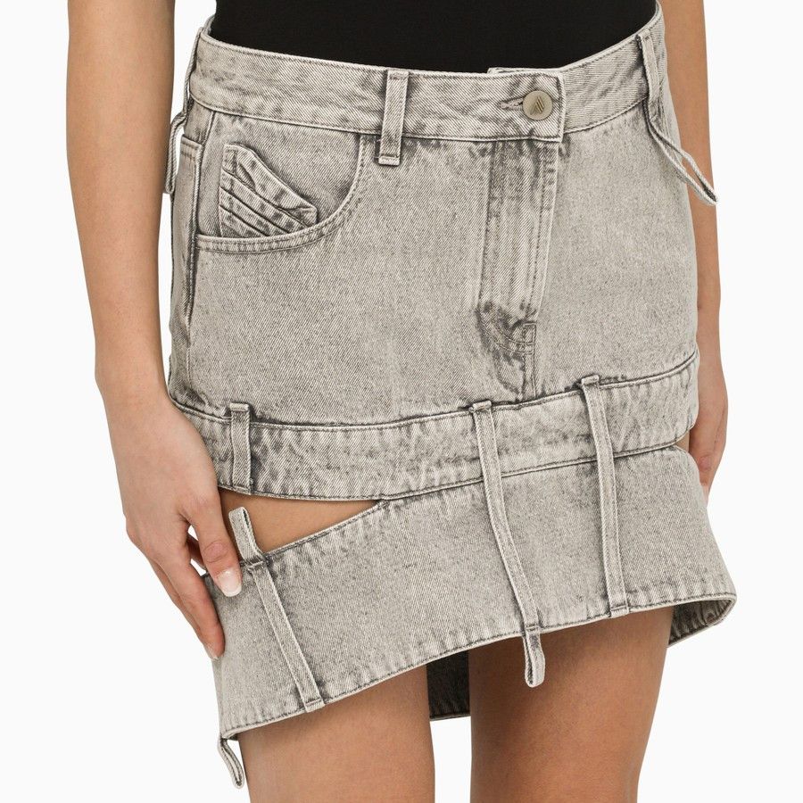 The Attico o1d2blof1024 Denim Mini Skirt in Light Grey Size 27" / US 4 / IT 40 - 5 Thumbnail