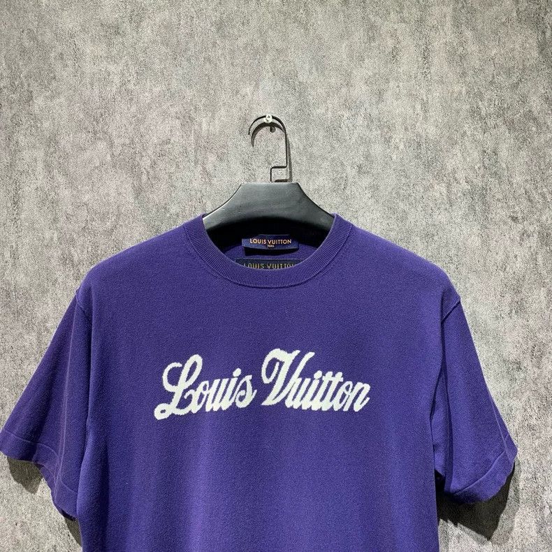 Louis Vuitton Louis Vuitton Knitted embroidered slogan short sleeve 2501- Size US M / EU 48-50 / 2 - 5 Thumbnail