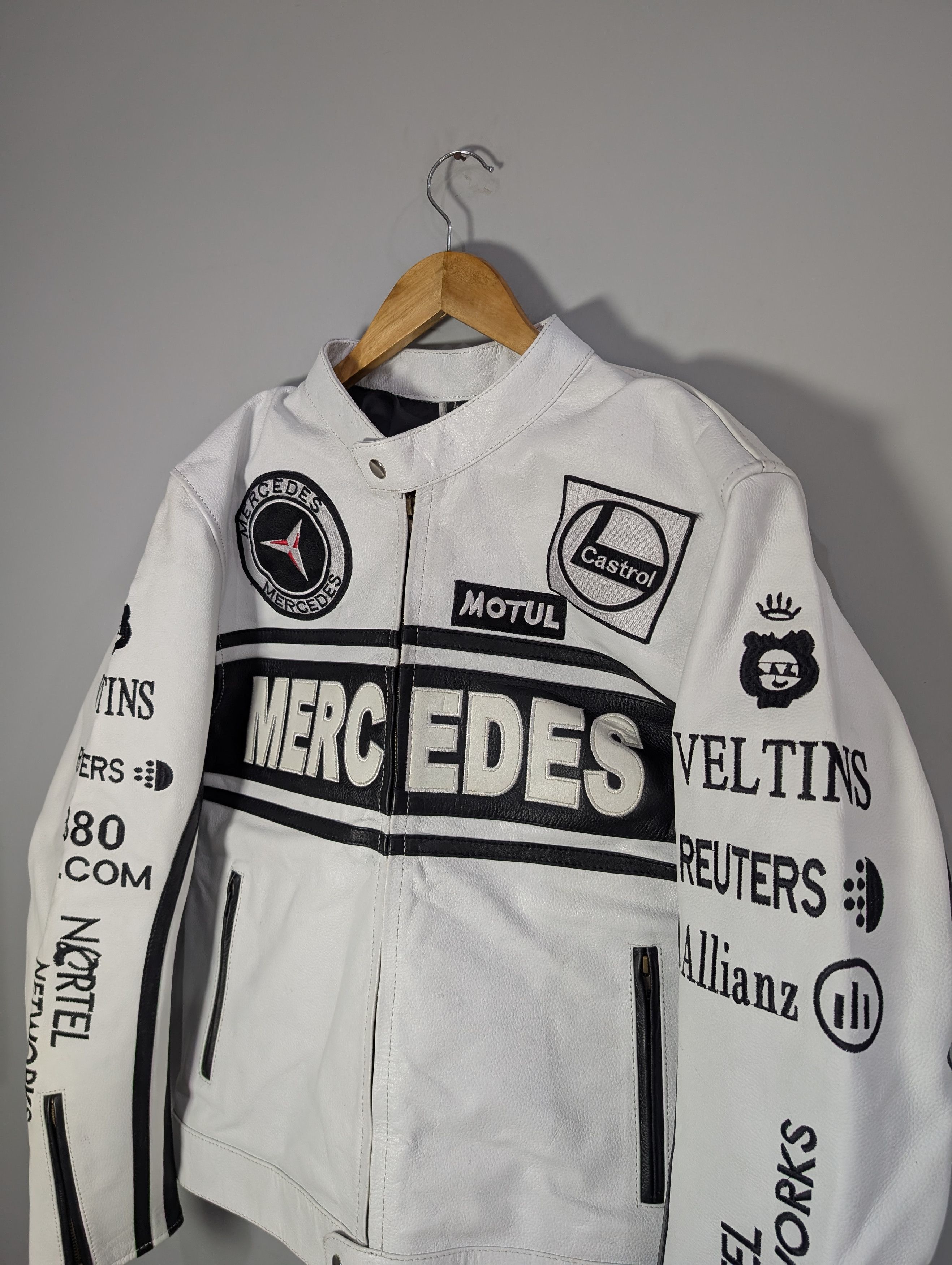 Vintage Mercedes Benz Real Cowhide Leather Jacket Size L / US 10 / IT 46 - 5 Thumbnail