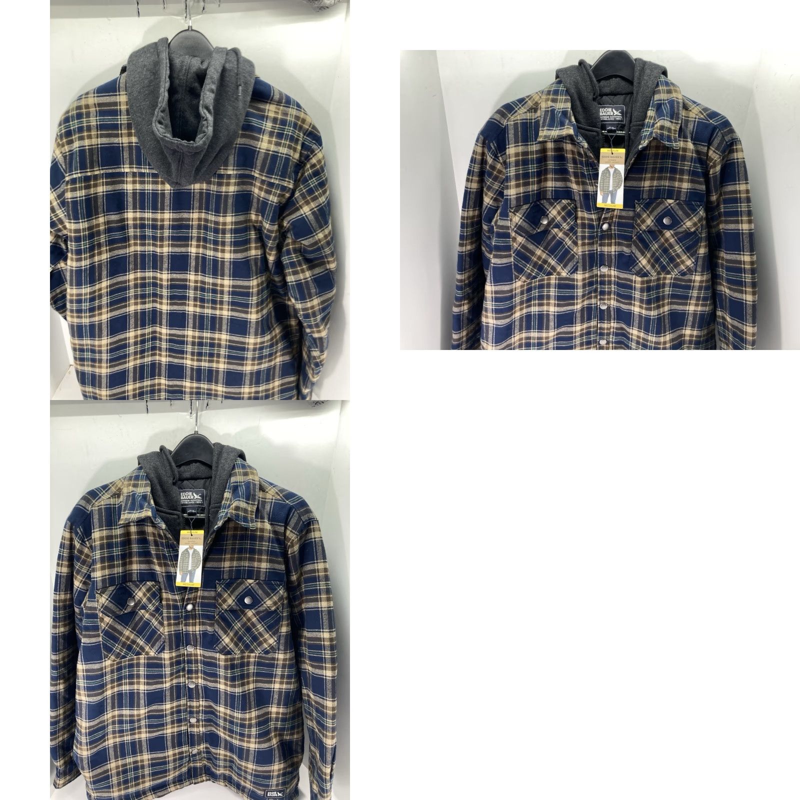 Eddie Bauer Eddie Bauer Flannel Hooded Shirt Jacket Shacket Men Medium Plaid Snap Quilted Size US M / EU 48-50 / 2 - 9 Thumbnail