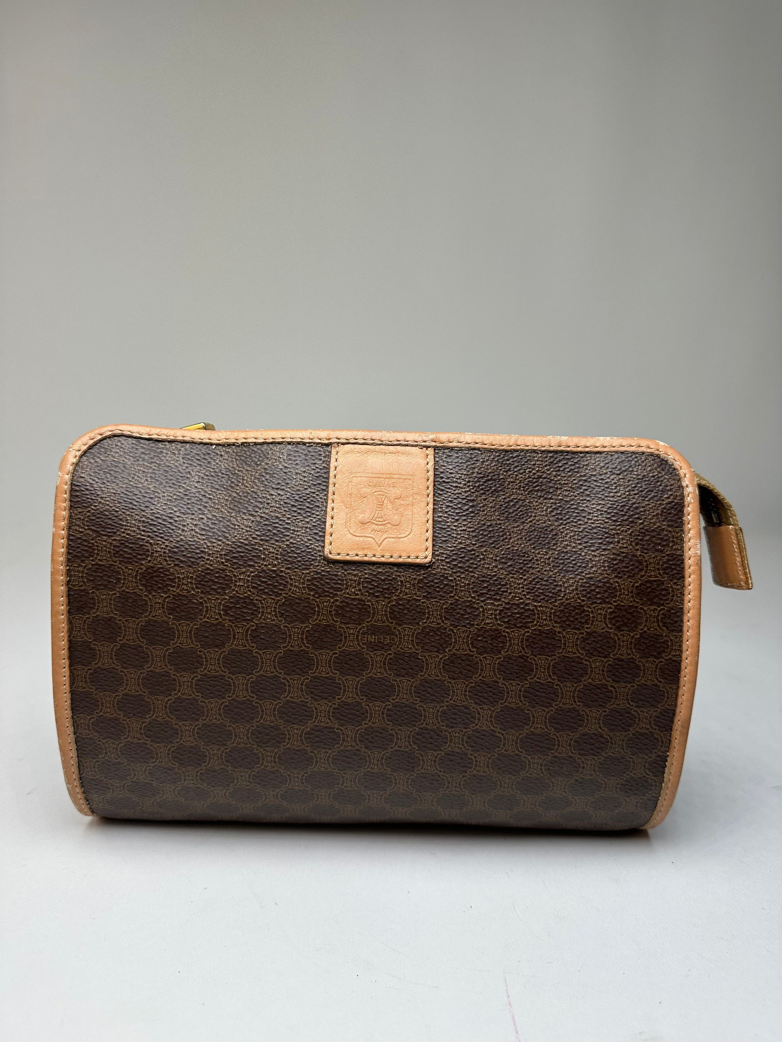 Celine Vintage Macadam Canvas Clutch Pouch Dark Brown Size ONE SIZE - 1 Thumbnail