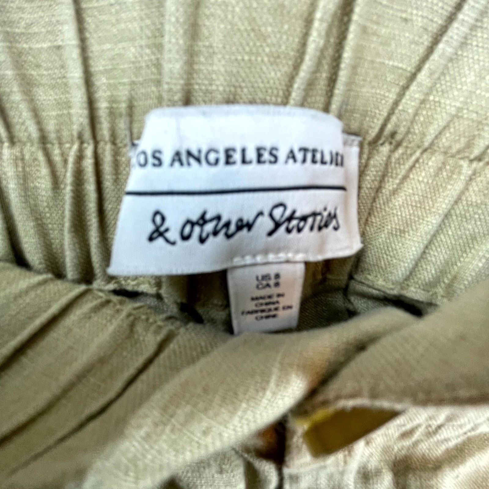 & Other Stories & Other Stories Shorts Womens 8 Beige Linen Elastic Waist Size 30" / US 8 / IT 44 - 6 Thumbnail