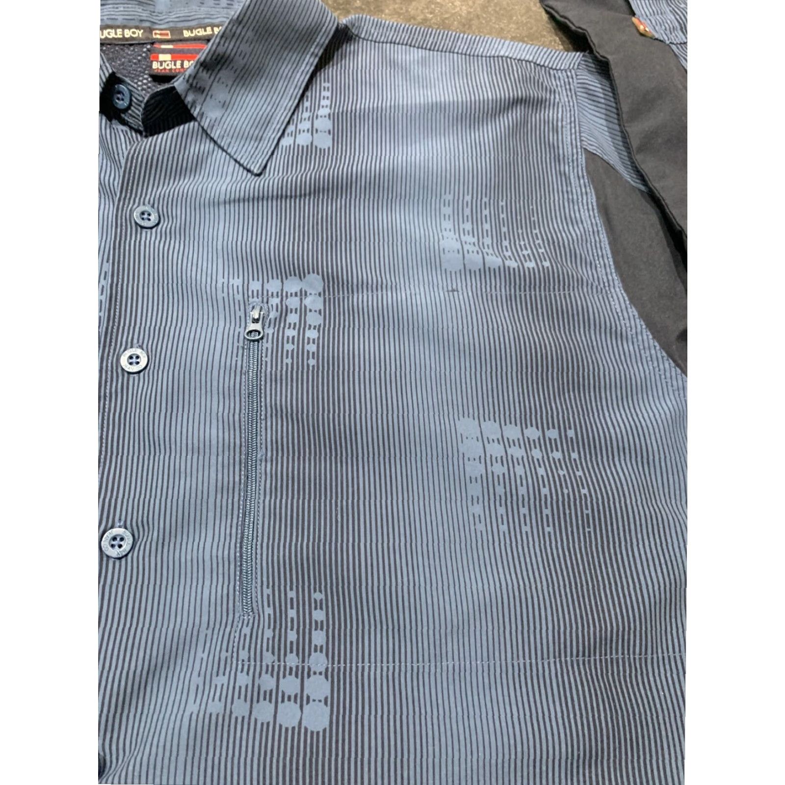 Bugle Boy VINTAGE Bugle Boy Button Up Shirt Mens Large Blue Long Sleeve Geometric Pattern 90s Size US L / EU 52-54 / 3 - 3 Thumbnail