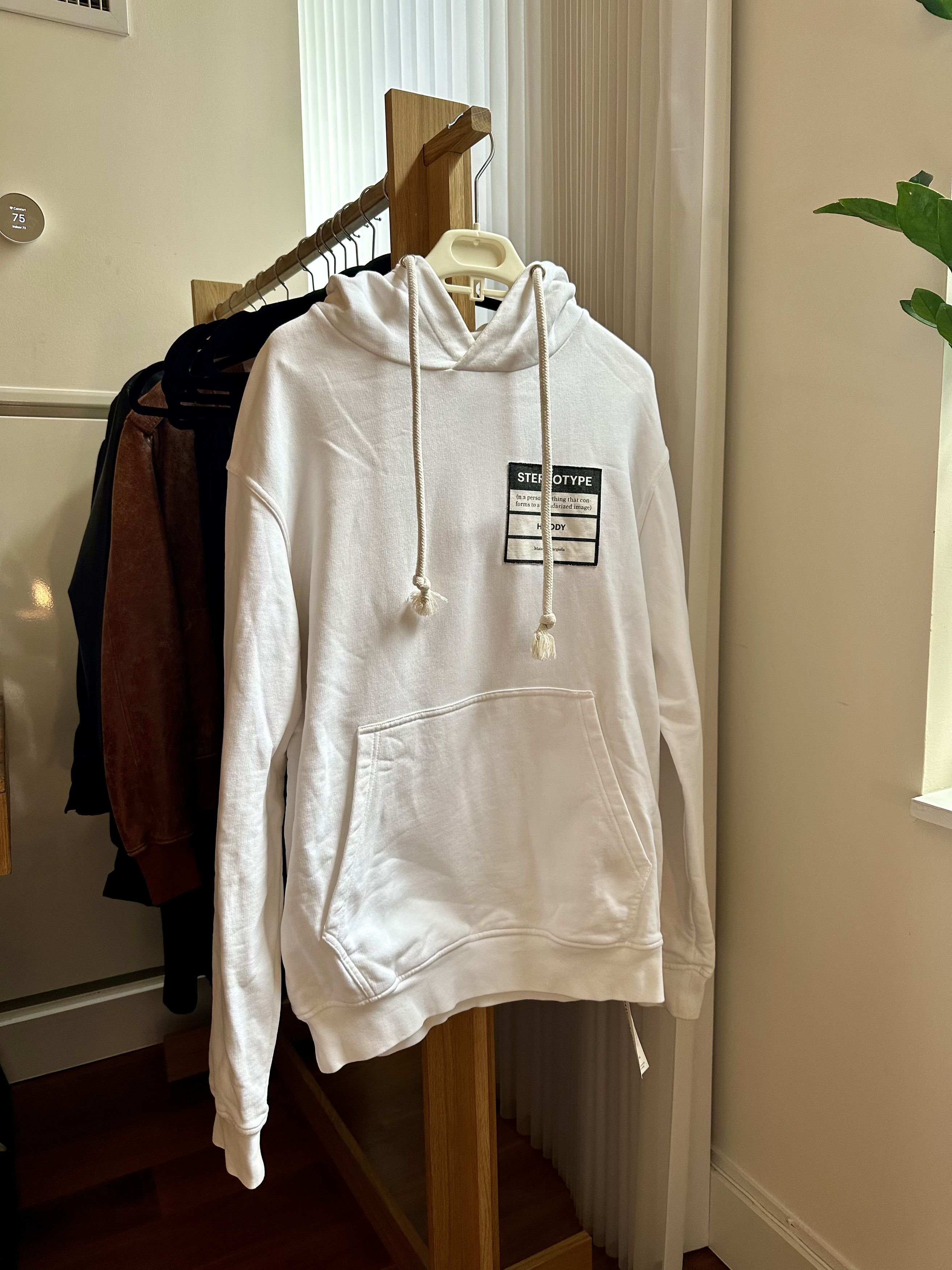 image of Maison Margiela Logo "stereotype" Hoodie in White, Men's (Size Medium)