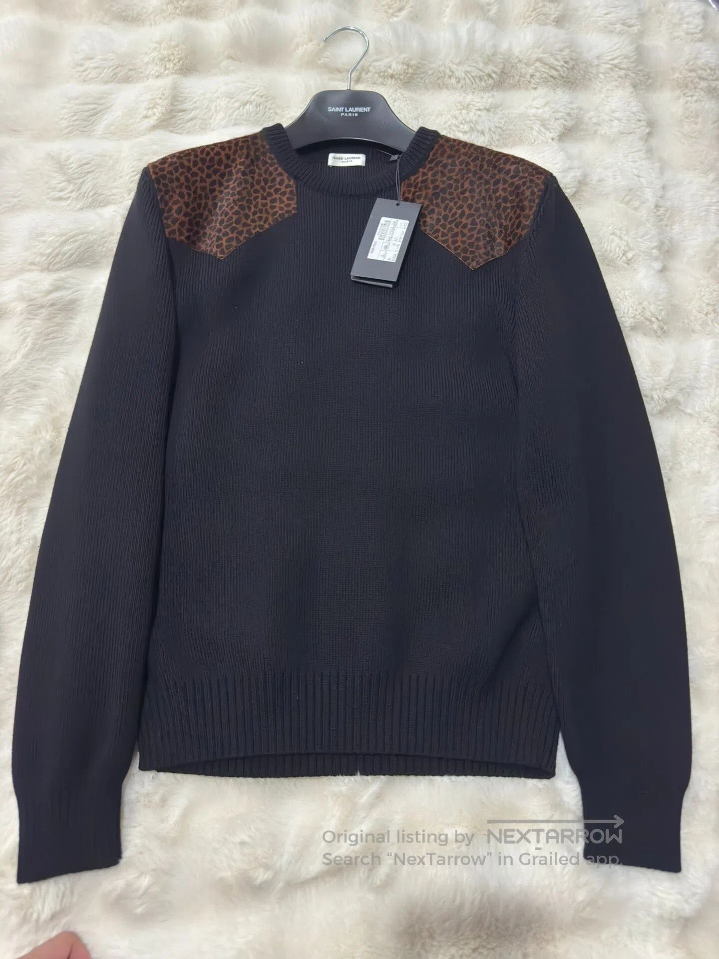 Saint Laurent Paris Saint Laurent Paris Original year leopard print leather sw Size US L / EU 52-54 / 3 - 1 Thumbnail