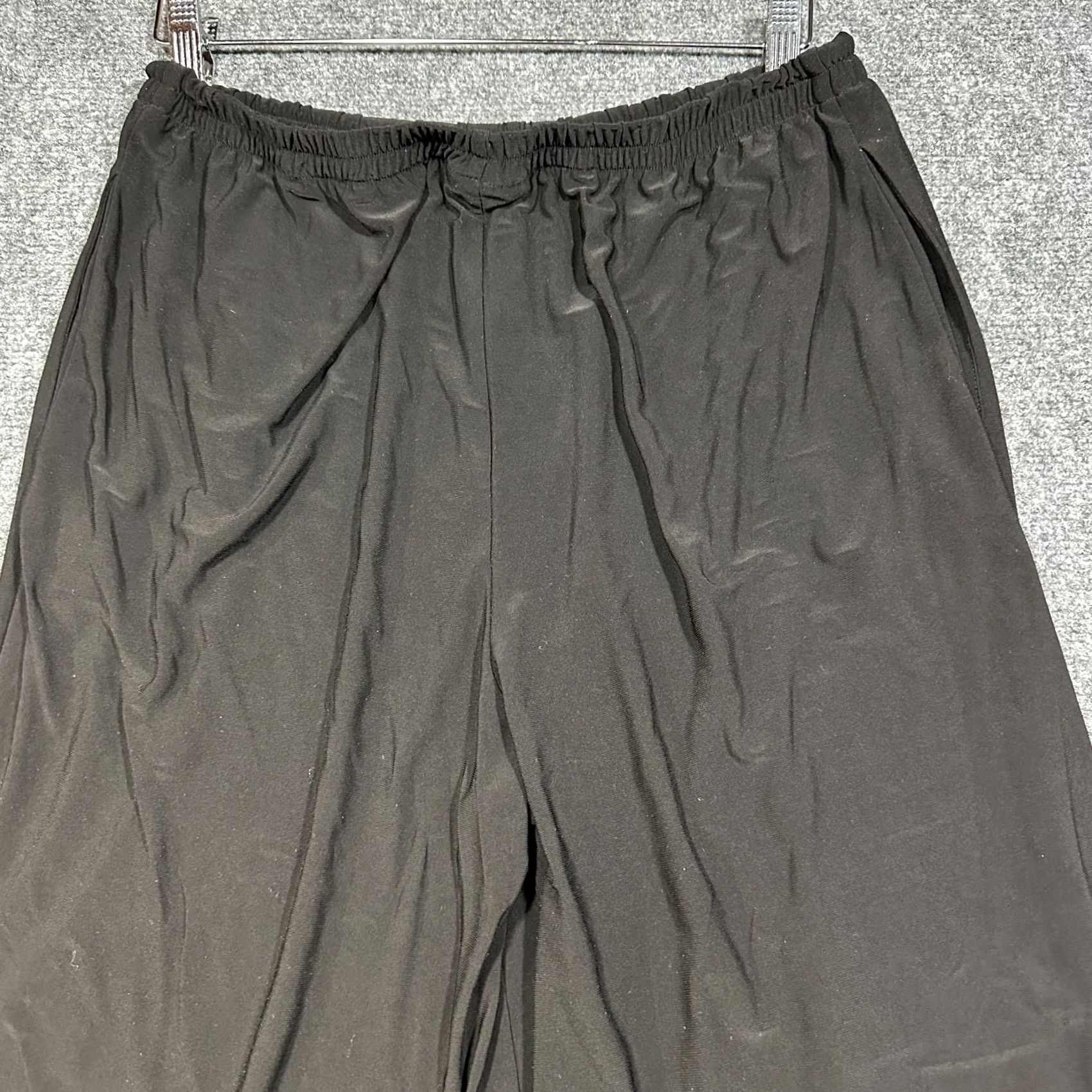Vintage Sophia Pants Womens Small Black Wide Leg Crop Pull On Pockets Elastic Waist Size 28" / US 6 / IT 42 - 7 Thumbnail