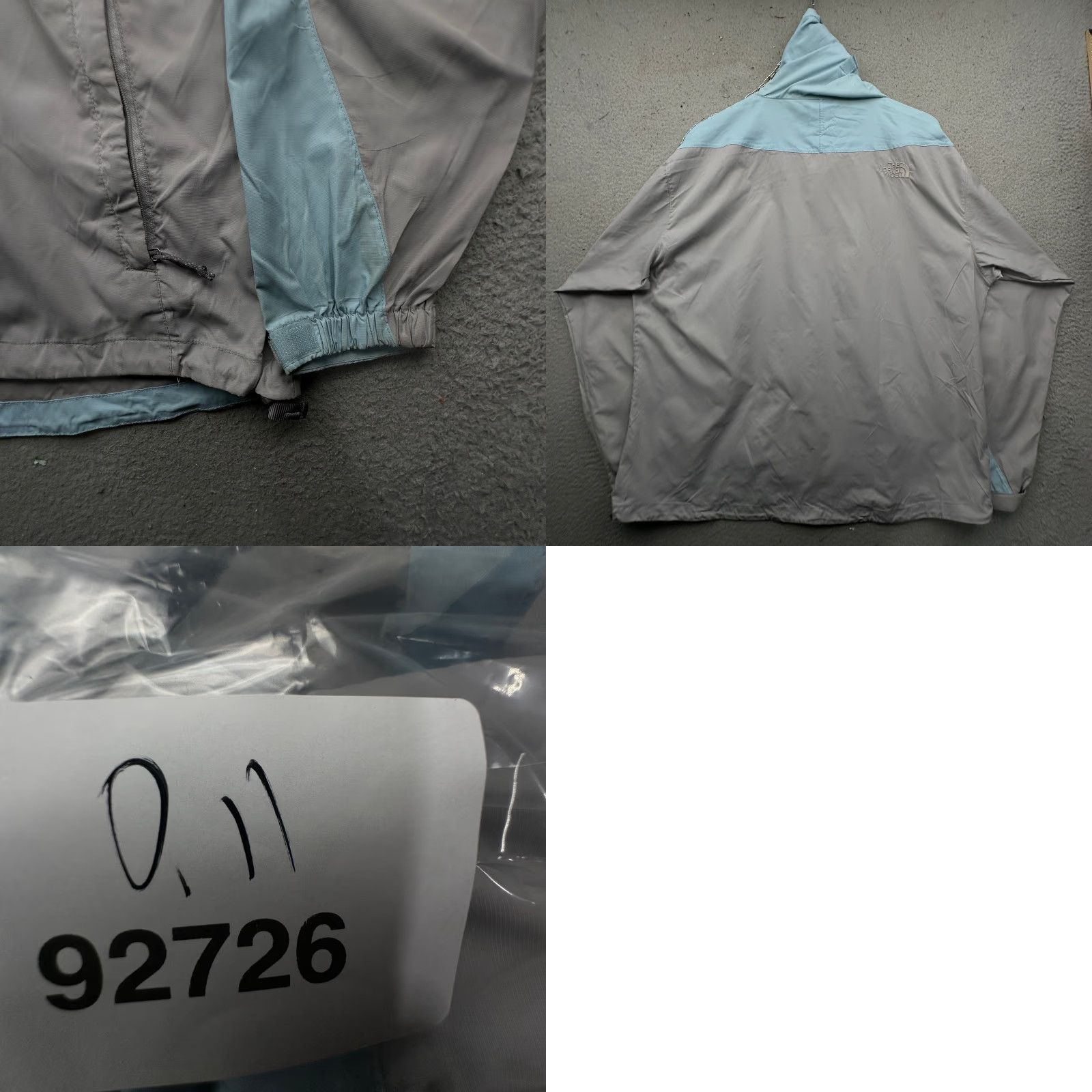 The North Face The North Face Windbreaker Jacket Womens XL Full Zip Hooded Gray Blue with Logo Zipper, Regular Fit, Outdoor, Casual/Workwear/X-Prospects Size XL / US 12-14 / IT 48-50 - 9 Thumbnail