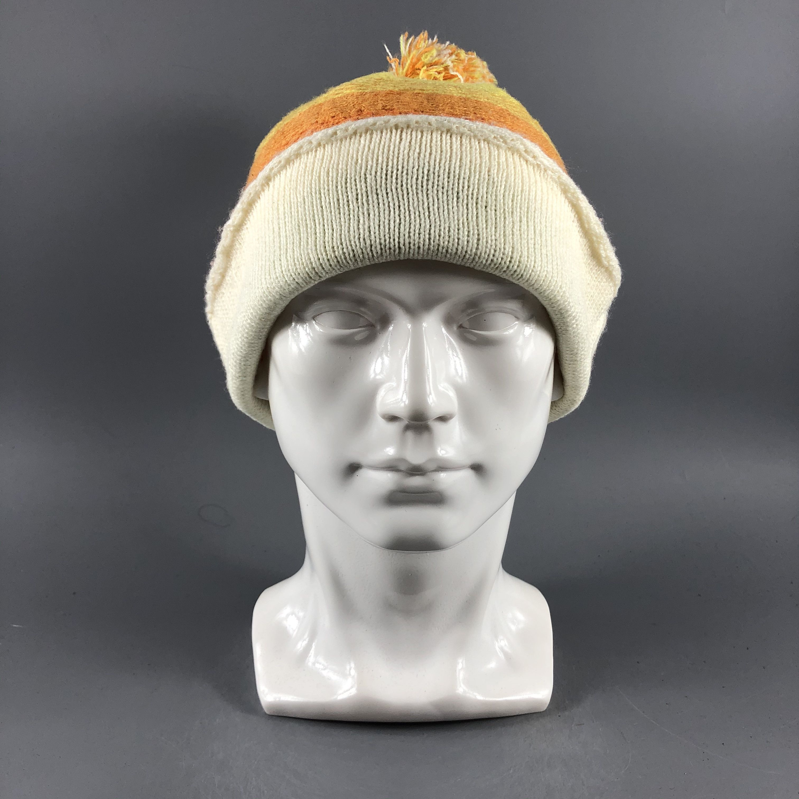 Japanese Brand × Vintage Unknown Stripe Bobble Beanie Snow Hat Snow Cap -D412 Size ONE SIZE - 7 Thumbnail