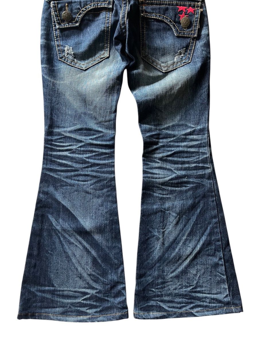 If Six Was Nine Lolita Whisker Wash Flared Jeans Size US 29 - 8 Thumbnail