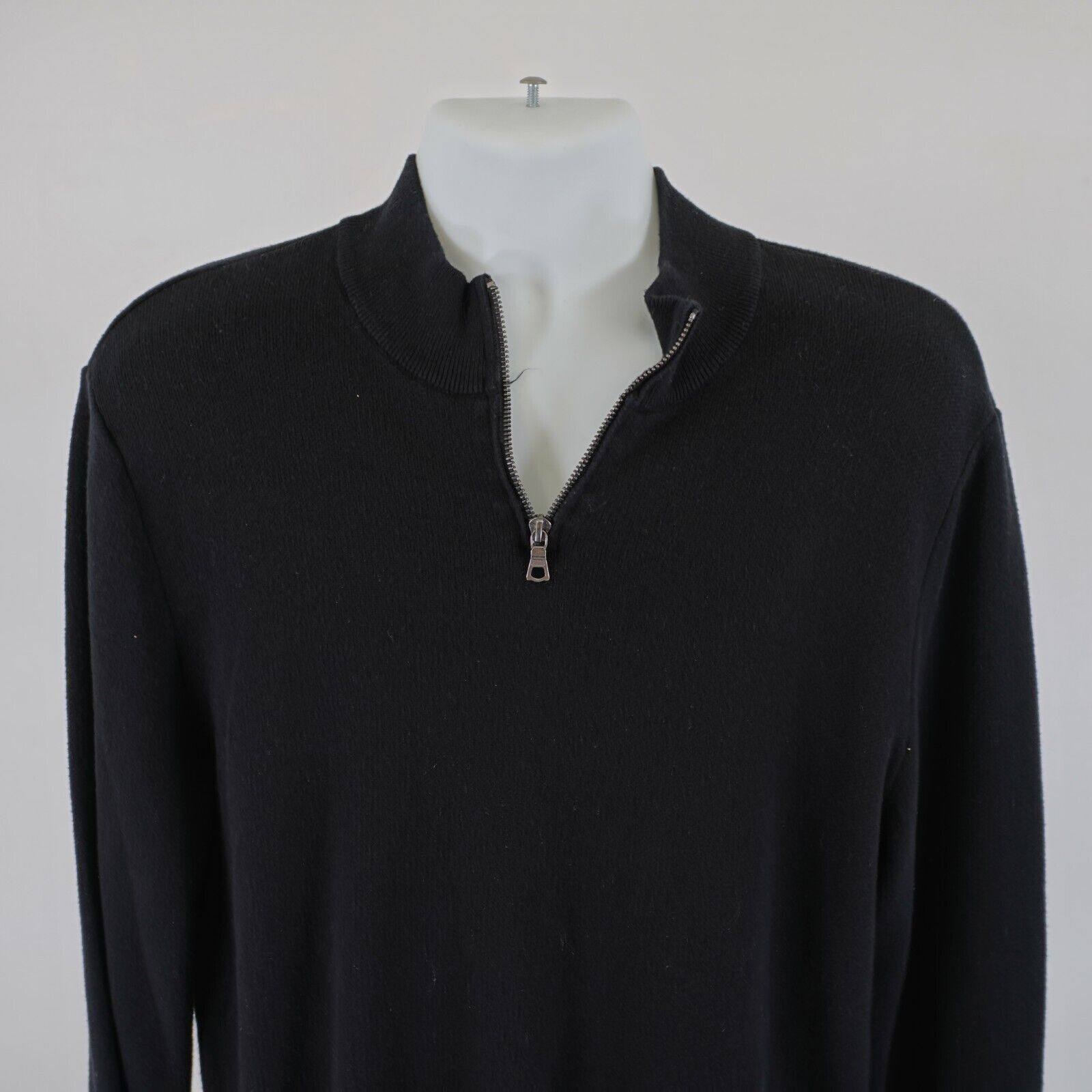 Forever 21 Forever 21 Large Black 1/4 Zip Sweater Long Sleeve Pullover Size US L / EU 52-54 / 3 - 1 Thumbnail
