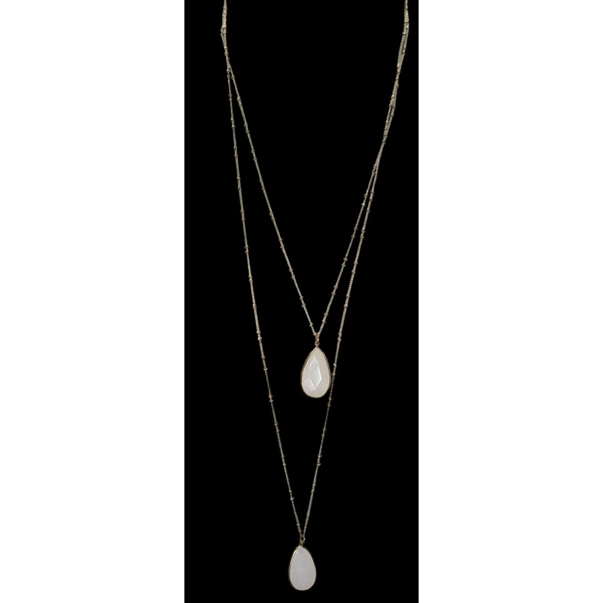 Other Bohemian Layered Gold-Tone Necklace With Quartz Teardrop Pen Size ONE SIZE - 4 Thumbnail