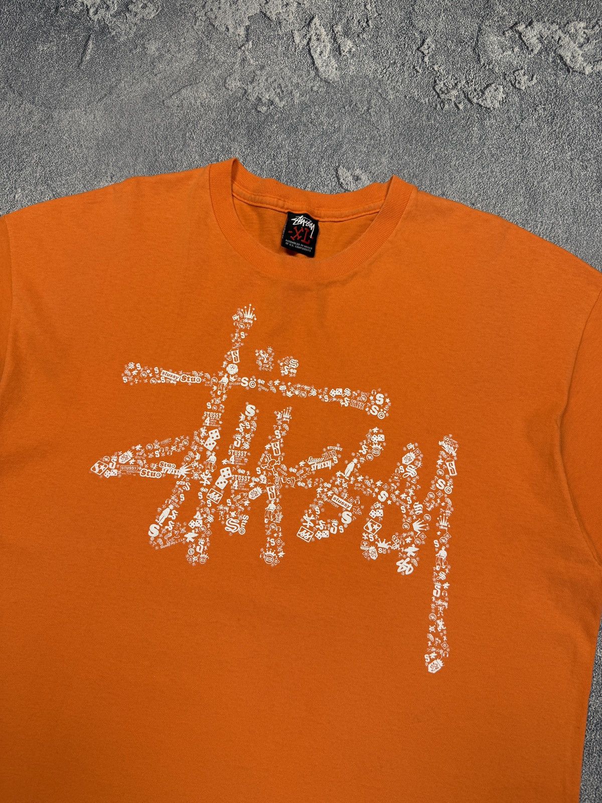 Stussy Vintage Stussy Big Logo Y2K Orange Sk8 T-Shirt Tee Size US XL / EU 56 / 4 - 3 Thumbnail