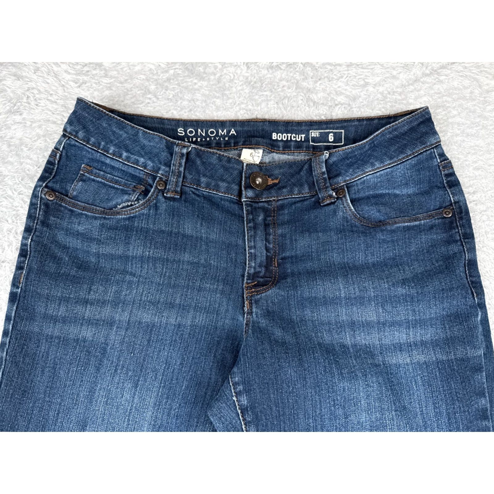 Vintage Sonoma Jeans Womens 6 Blue Denim Bootcut Low Rise Cotton Blend 29x31 Size 28" / US 6 / IT 42 - 4 Thumbnail