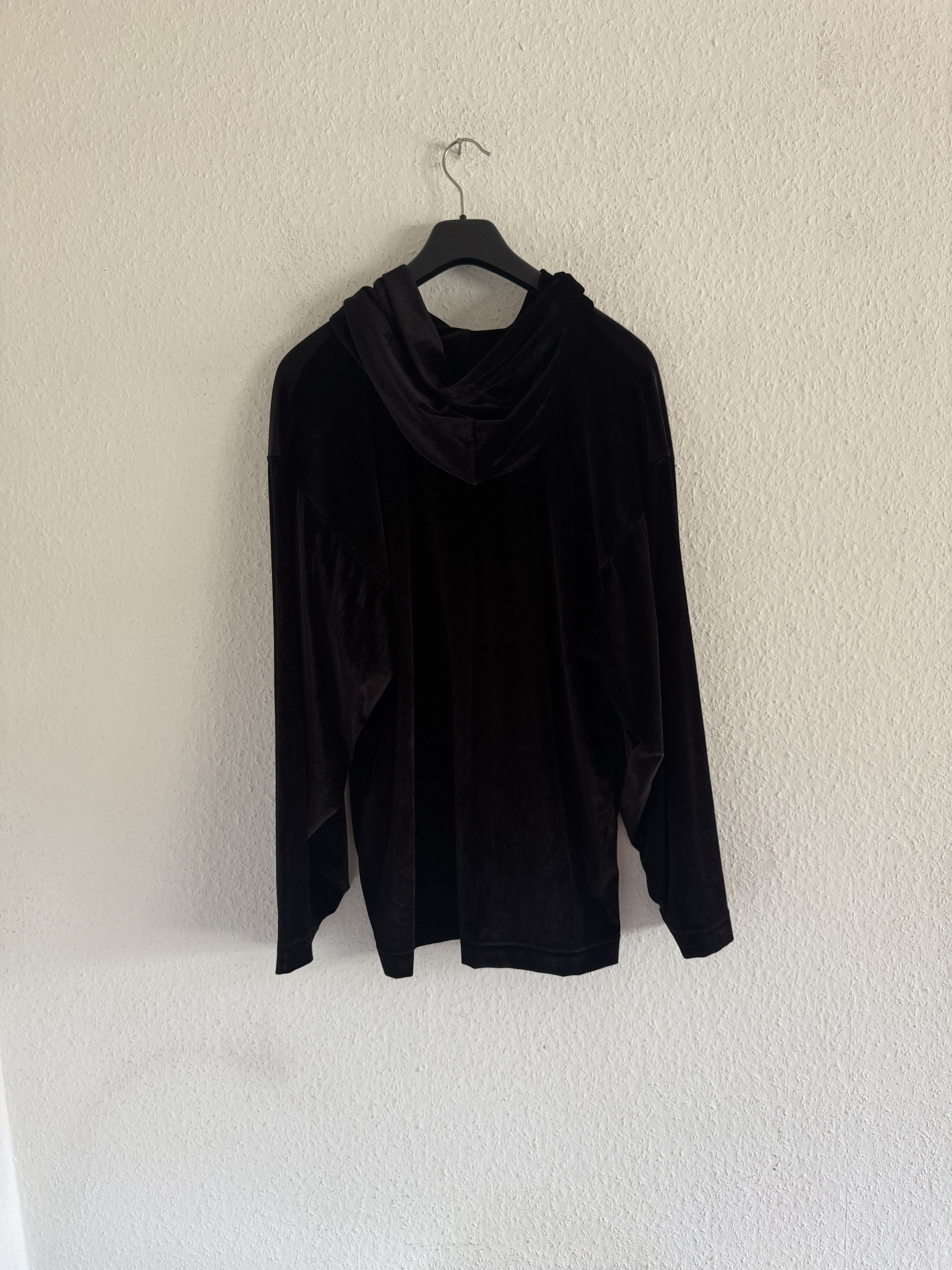 Balenciaga Velvet Oversized Hoodie Black Size US M / EU 48-50 / 2 - 7 Thumbnail