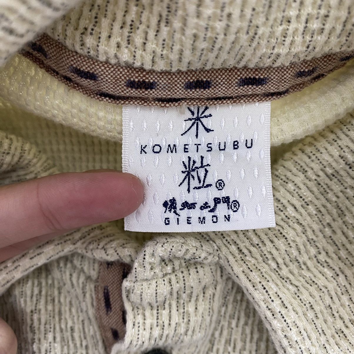 Japanese Brand Vintage KOMETSUBU GIEMON Japanese Brand Collar Beige Button Size US M / EU 48-50 / 2 - 4 Thumbnail