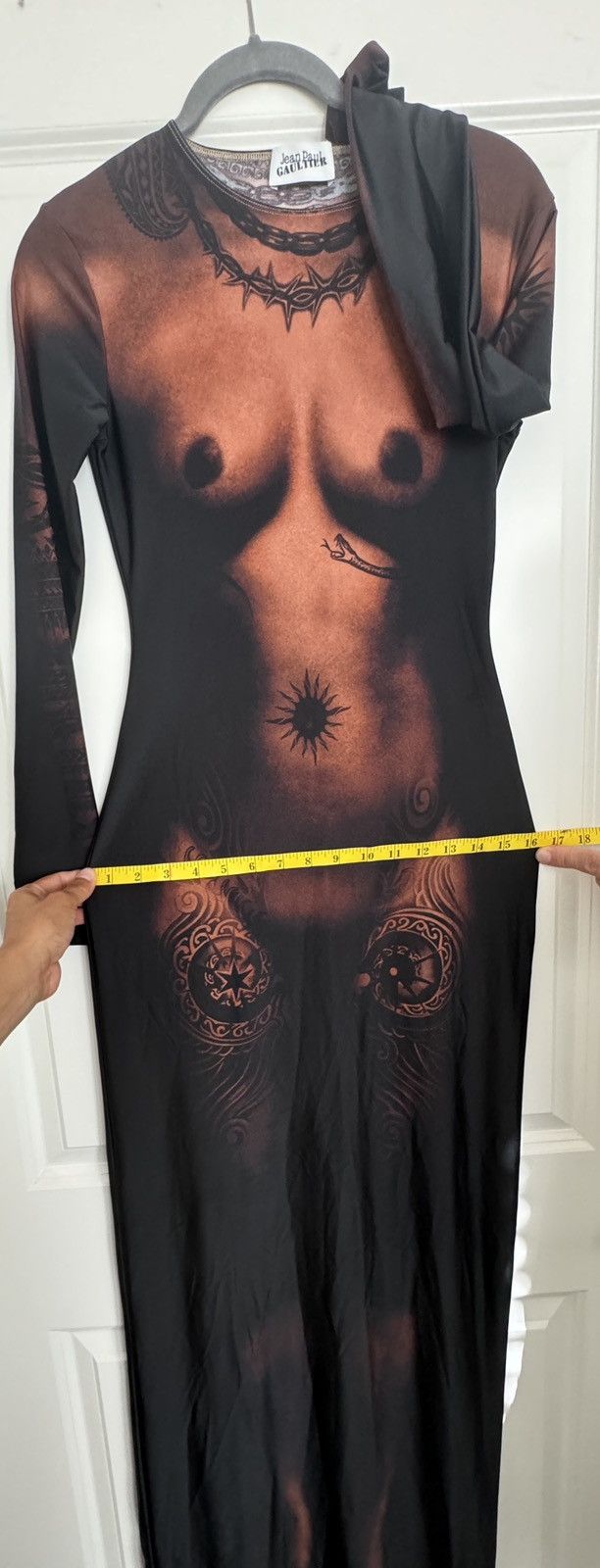 Jean Paul Gaultier Jean Paul Gautier The Long Ebony Body Tattoo Dress Dark Nude Size S / US 4 / IT 40 - 8 Thumbnail