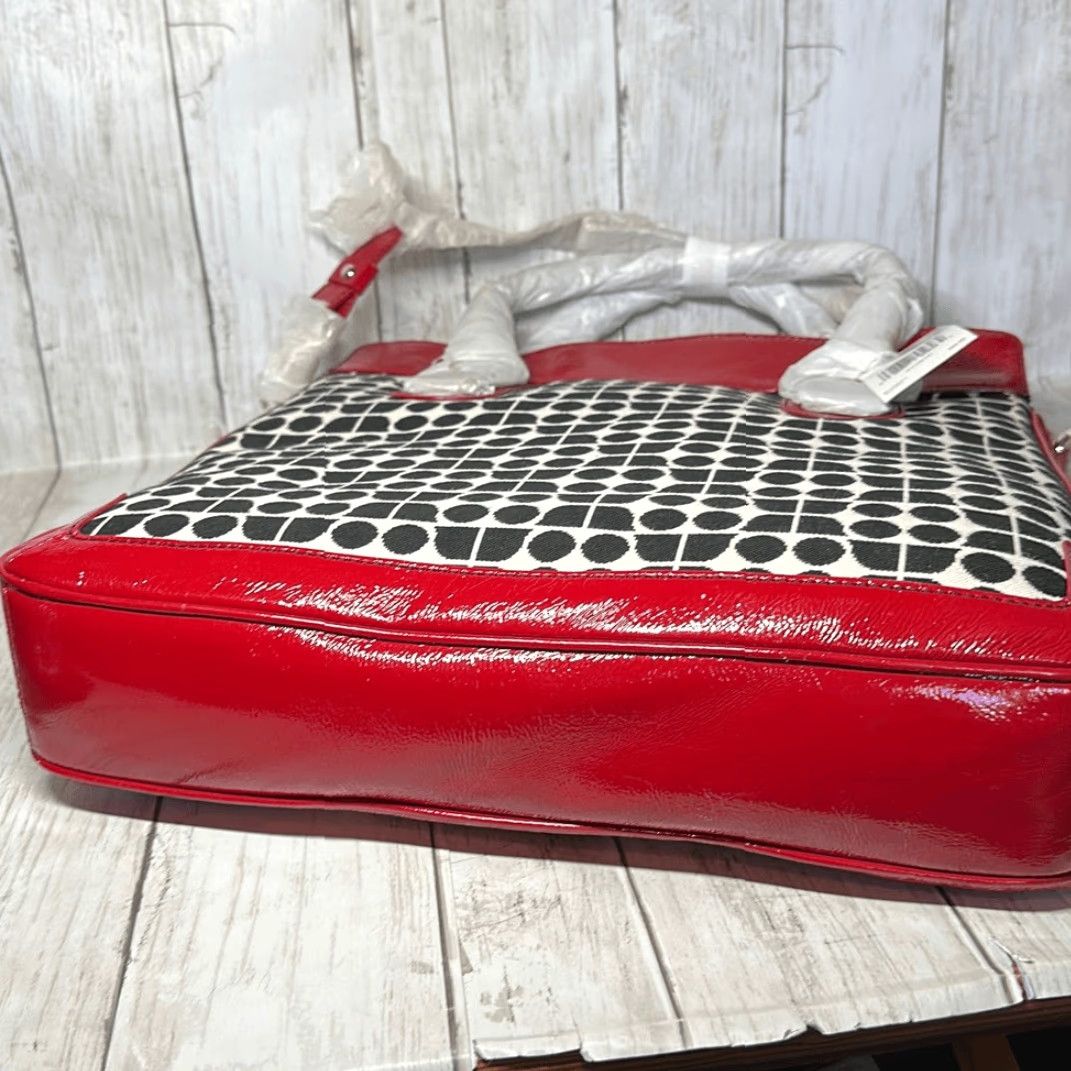 Blair Kate Spade Tote Shoulder Bag Purse Handbag Red Leather and Fabric Multicolor Blair Cornelia Street Noel Size ONE SIZE - 6 Thumbnail
