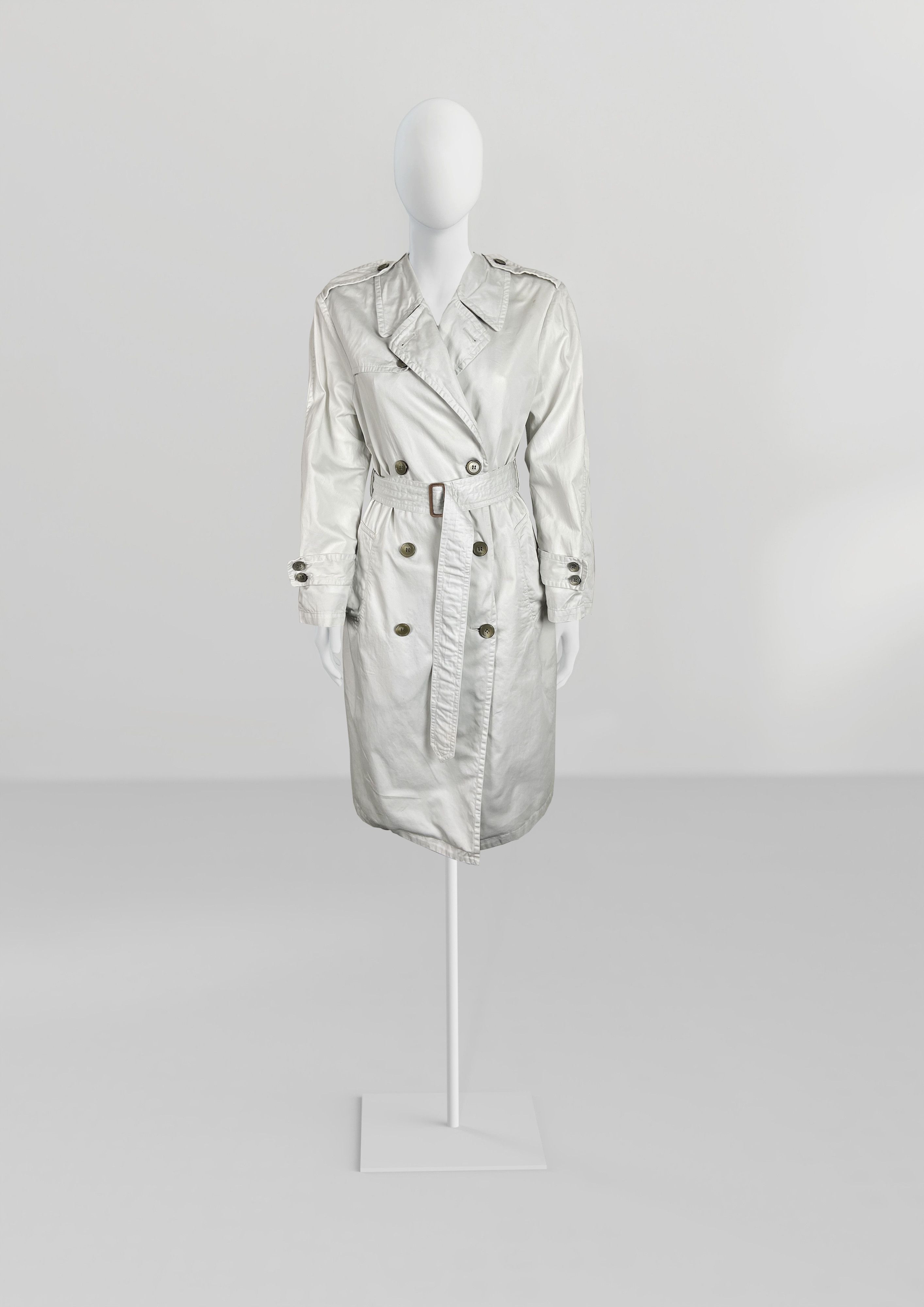 image of Maison Margiela Martin Margiela Trench Coat Ss 2001 in Ecru, Women's (Size Small)