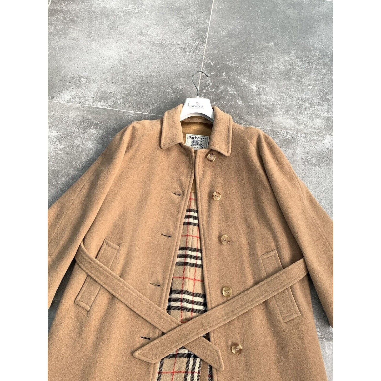 Burberry × Vintage Women's BURBERRYS CAMEL HAIR Wool Trench Coat Jacket UK 12 M Size M / US 6-8 / IT 42-44 - 6 Thumbnail