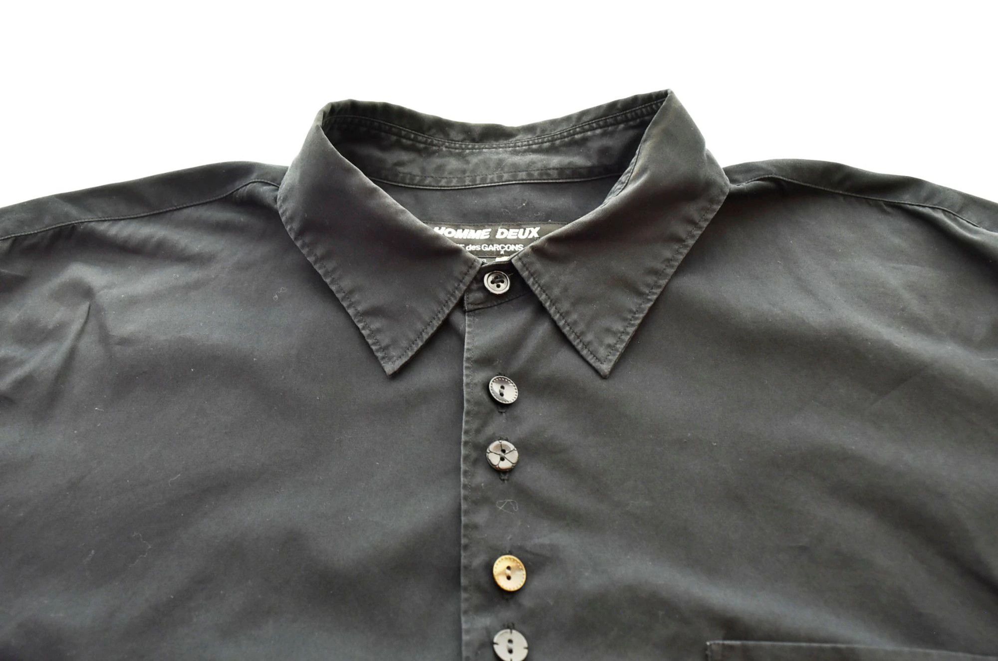 Comme des Garcons Shirt Long Sleeve Plain Button Up Cotton BLACK Size US S / EU 44-46 / 1 - 3 Thumbnail