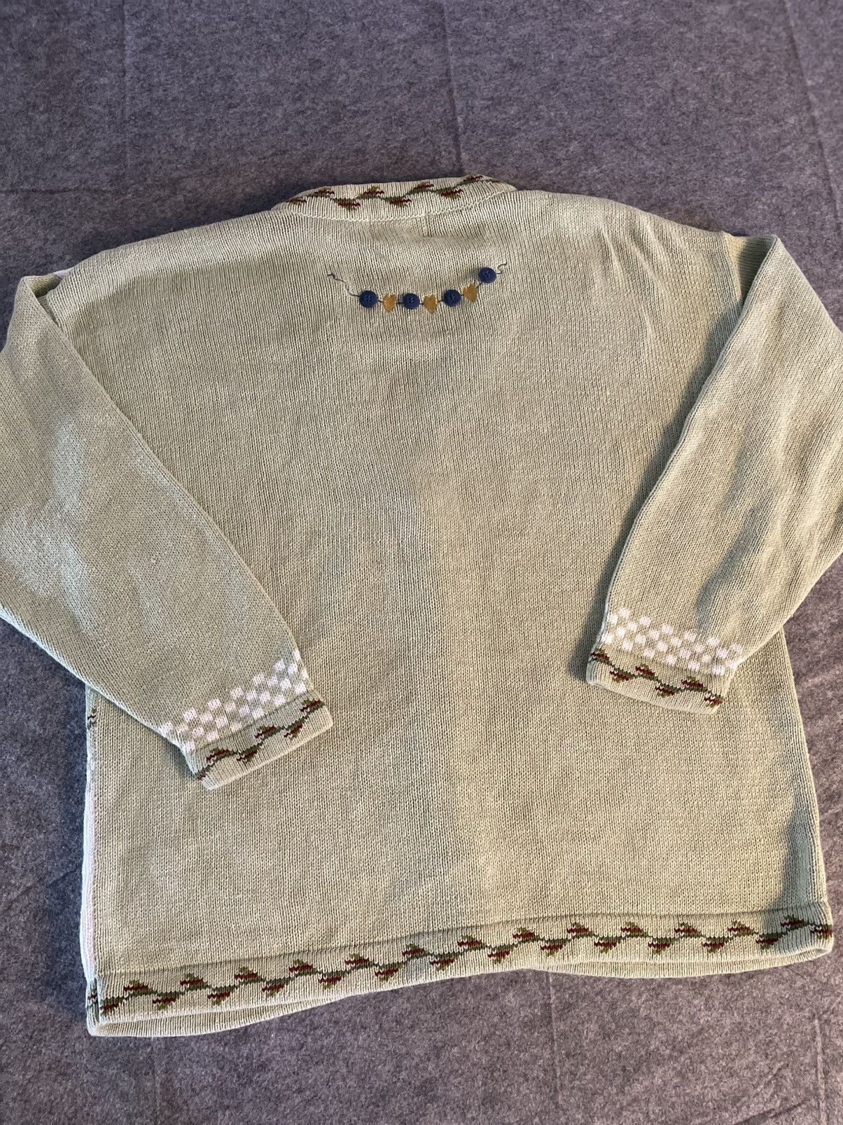Quacker Factory Quacker Factory Cardigan Sweater L Green Embroidered Size L / US 10 / IT 46 - 7 Thumbnail