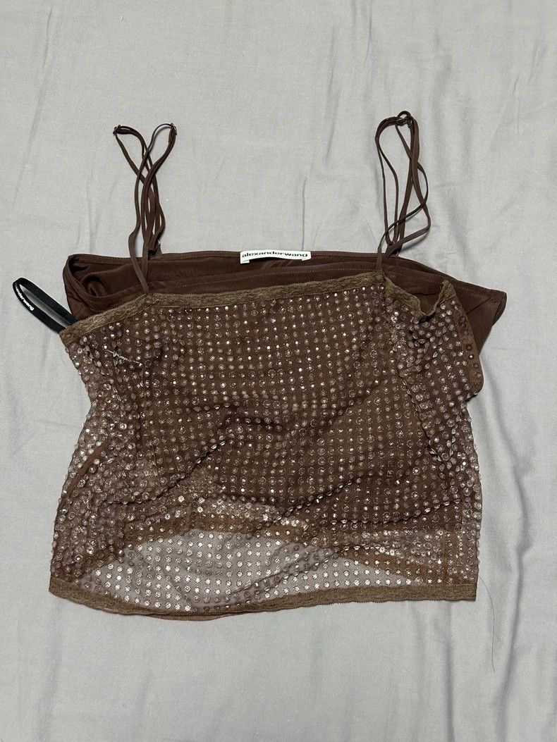 Alexander Wang Alexander Wang Brown Crystal Tank Top - dmc Size US XS / EU 42 / 0 - 1 Thumbnail