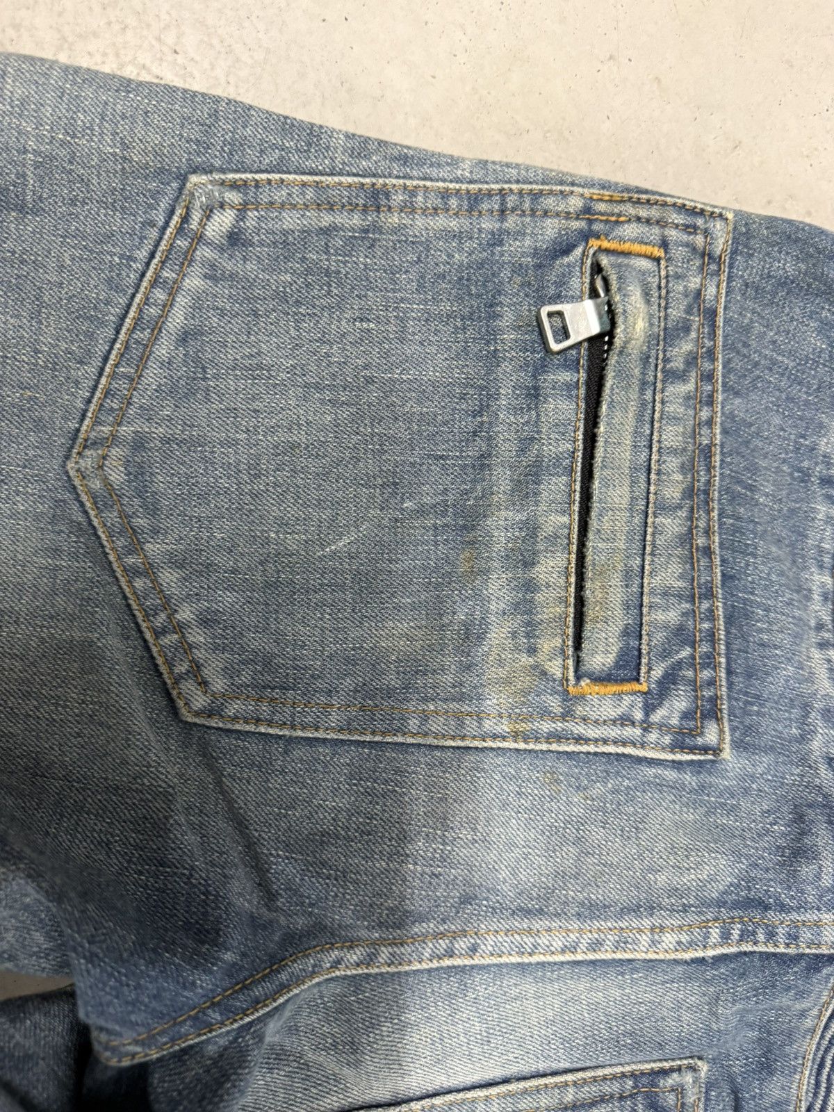 Balmain Balmain Christophe Decarnin washed biker jeans in blue Size US 30 / EU 46 - 12 Thumbnail