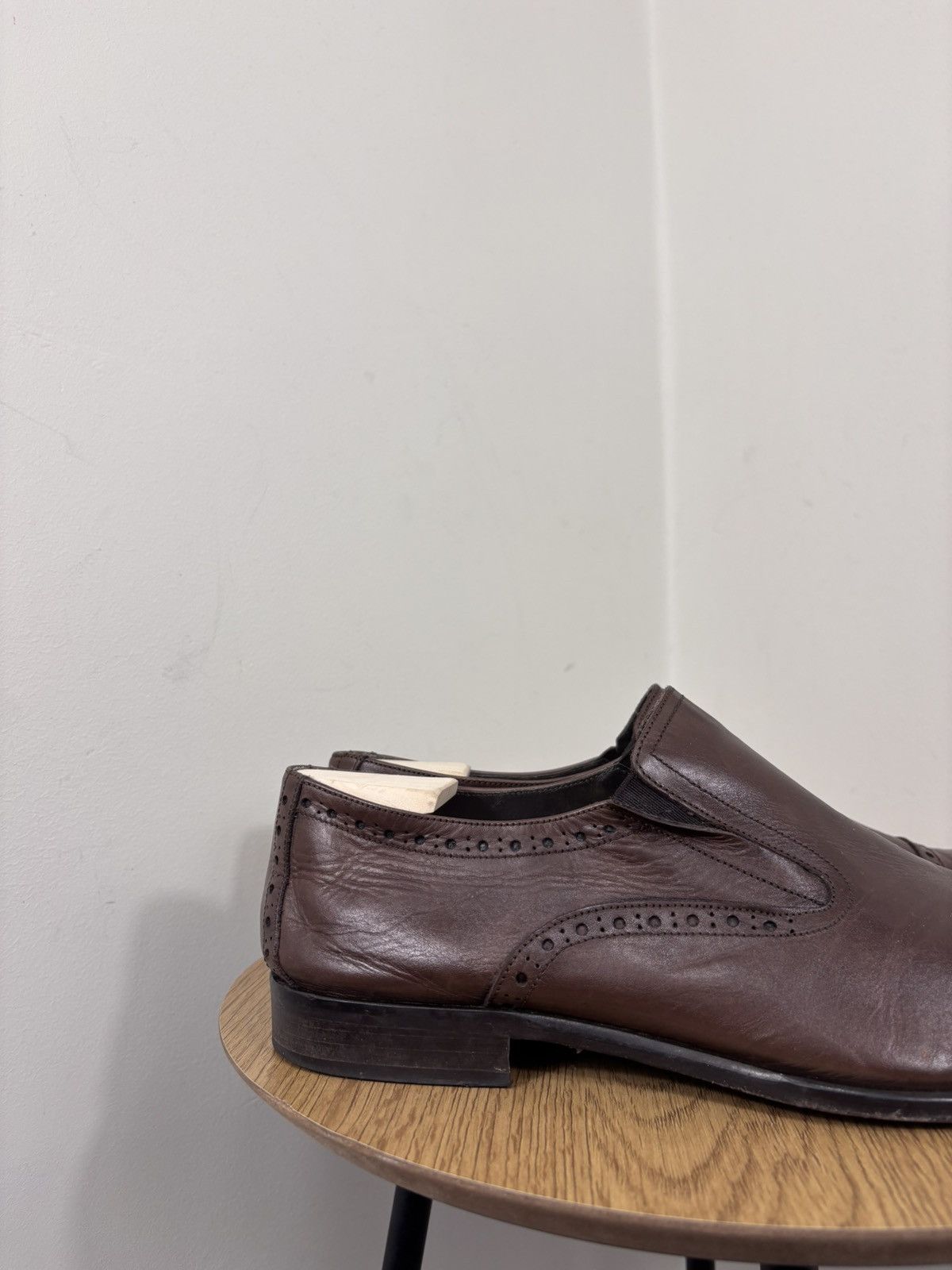 Baldinini Baldinini Men’s Brown Leather Cap Toe Slip On Dress Shoes Size US 12 / EU 45 - 4 Thumbnail