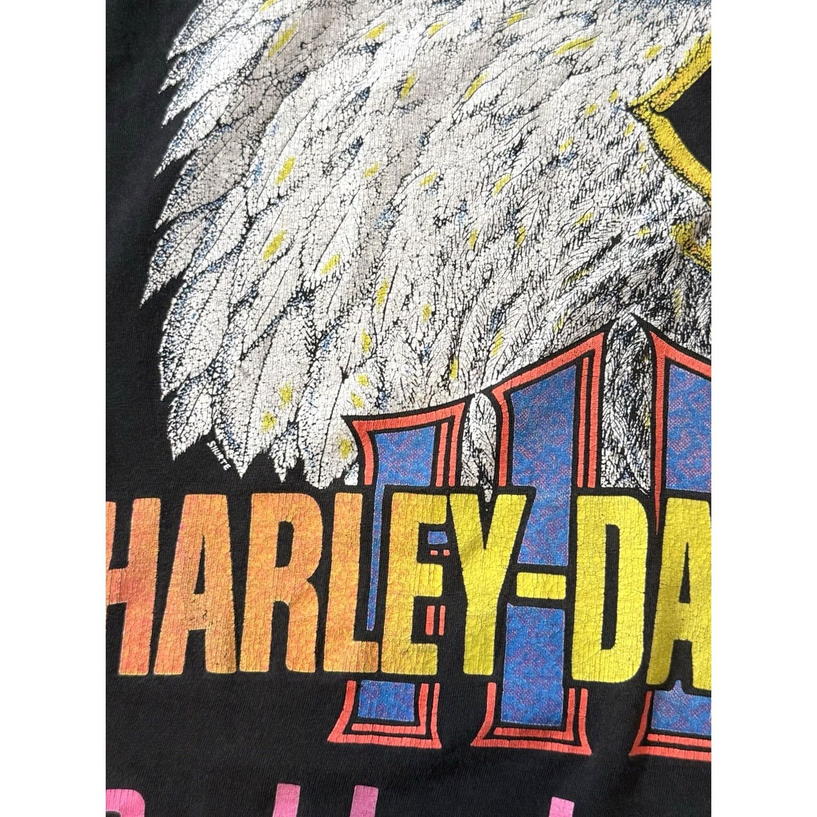 Harley Davidson VINTAGE Harley-Davidson Rules ‘Screaming Eagle’ Cropped T-Shirt 3XL Black Crew Neck Short Sleeve Graphic Print Eagle Mens Biker 90s USA Rock Size US XXL / EU 58 / 5 - 4 Thumbnail