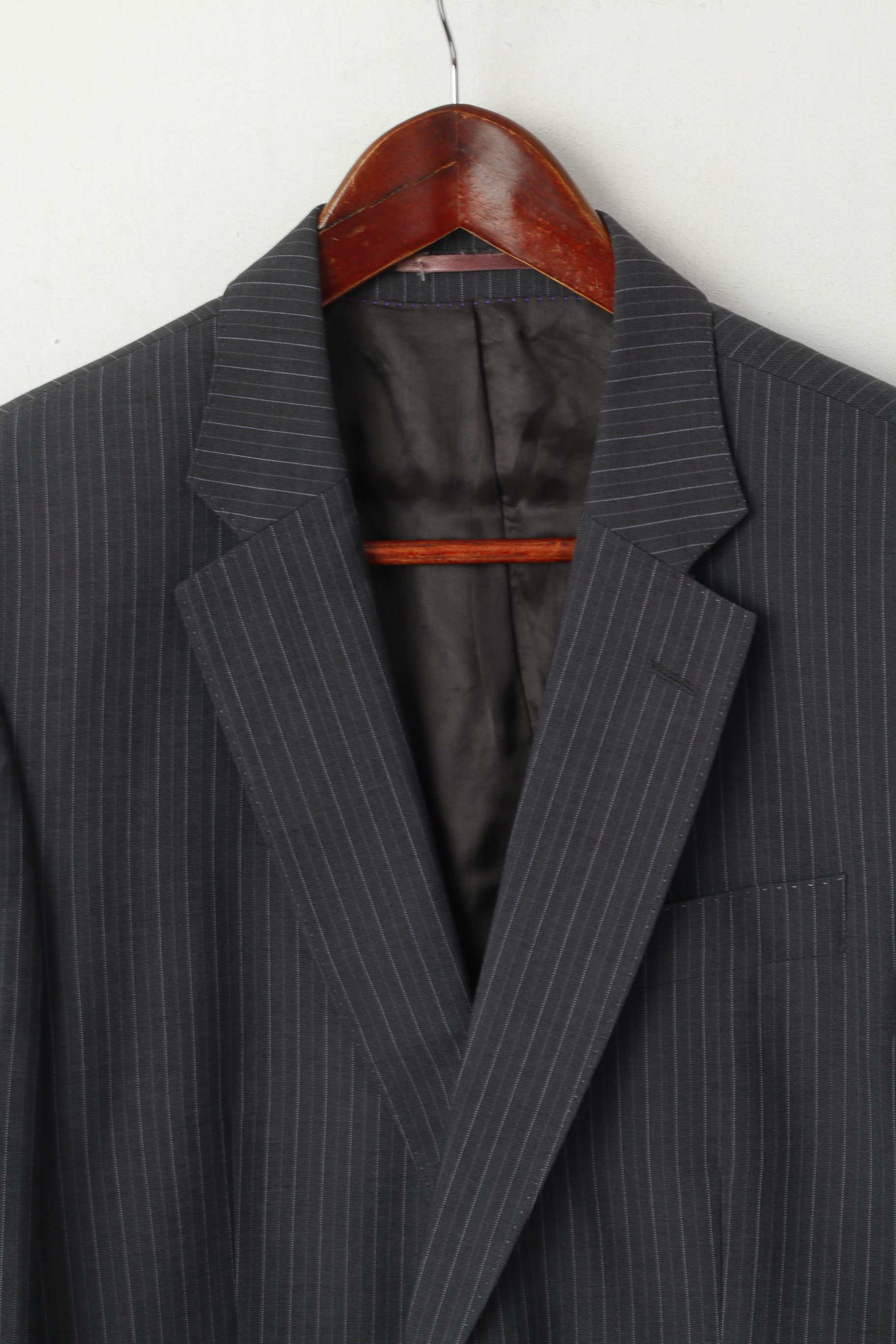 Jaeger Jaeger Men 40 50 Blazer Graphite Wool 2425 Size 40R - 3 Thumbnail