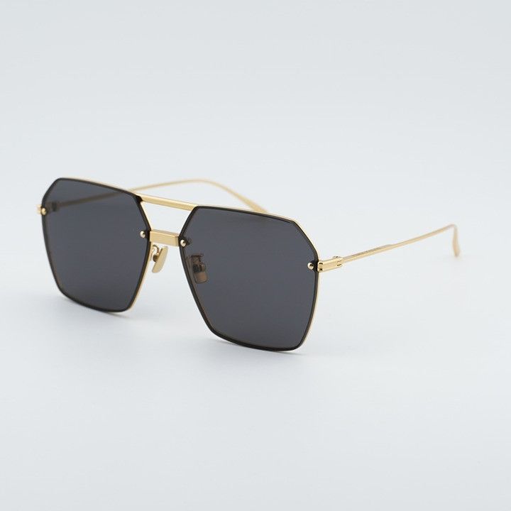 Bottega Veneta Bottega Veneta BV1045S 001 Sunglasses Gold Square Frame Size ONE SIZE - 2 Thumbnail