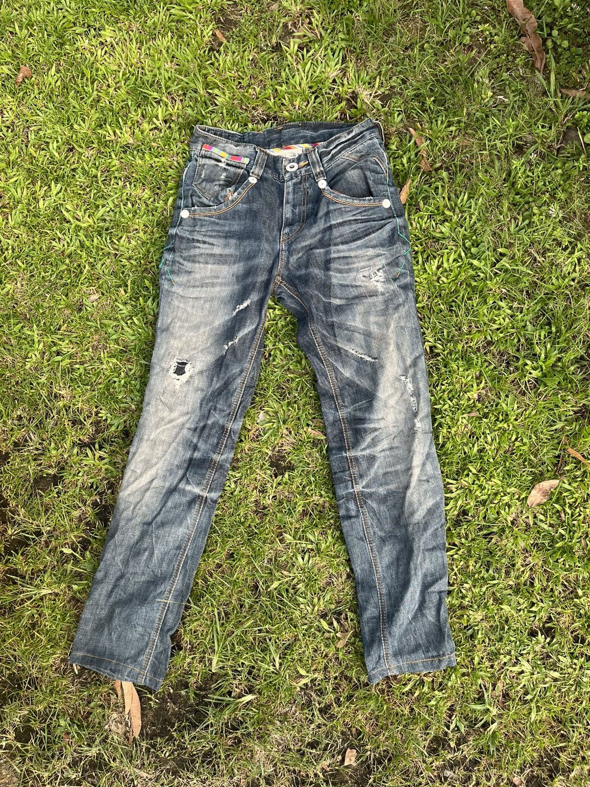 Japanese Brand Coax Racing Jeans Japanese Isfixwasnine Y2K Style Vintage Size US 34 / EU 50 - 2 Thumbnail