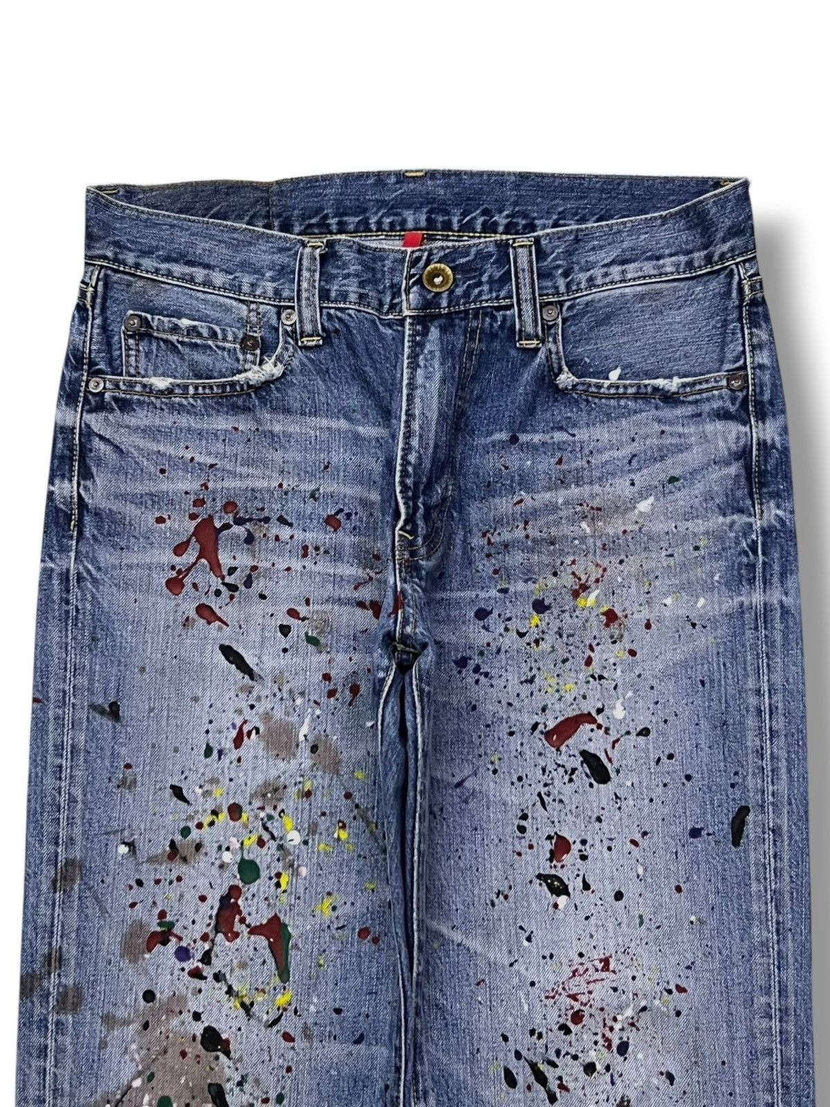 Uniqlo Vintage Uniqlo UJ S002 Japan - Paint Splatter, Faded Wash Size US 32 / EU 48 - 4 Thumbnail